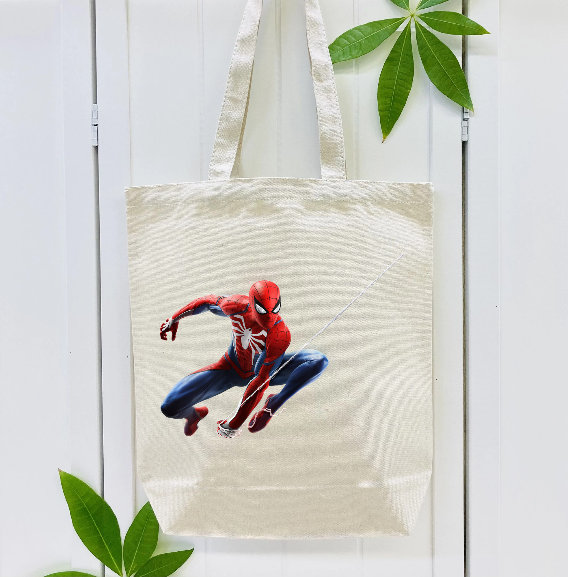 Spider Man スパイダーマン 縦型キャンバス生地手提げバッグ　トートバッグ