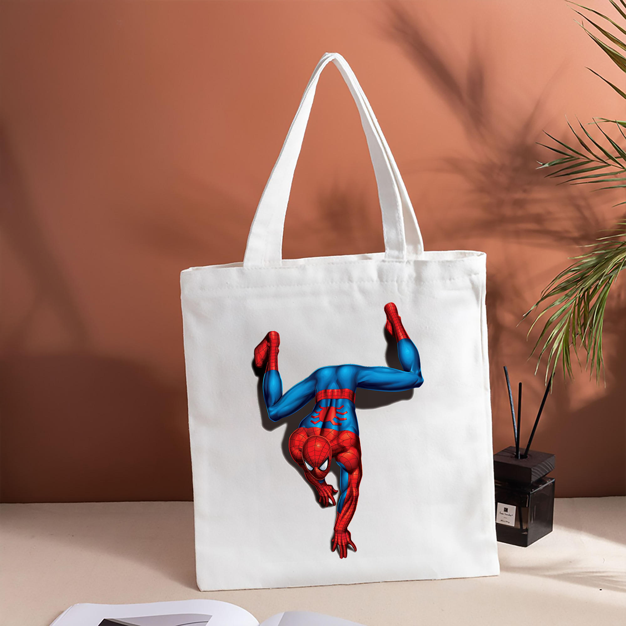 Spider Man スパイダーマン 縦型キャンバス生地手提げバッグ　トートバッグ