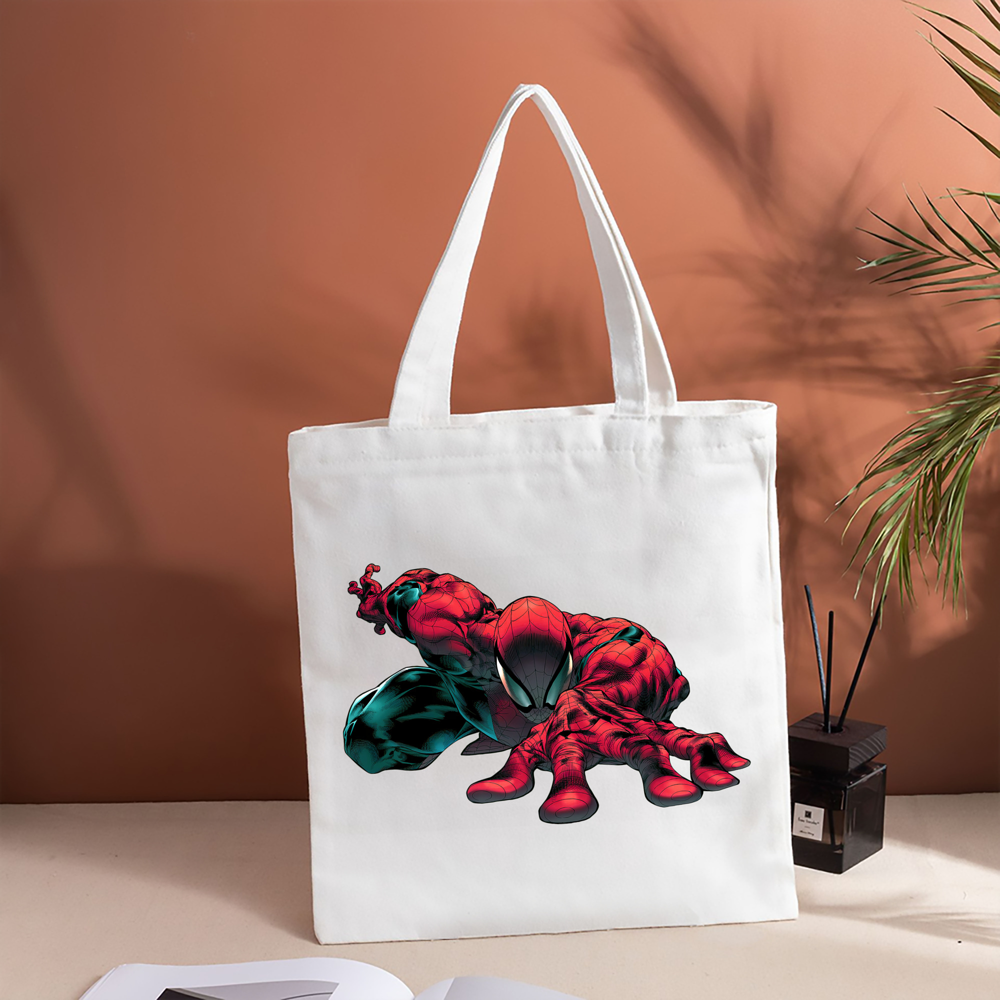 Spider Man スパイダーマン 縦型キャンバス生地手提げバッグ　トートバッグ