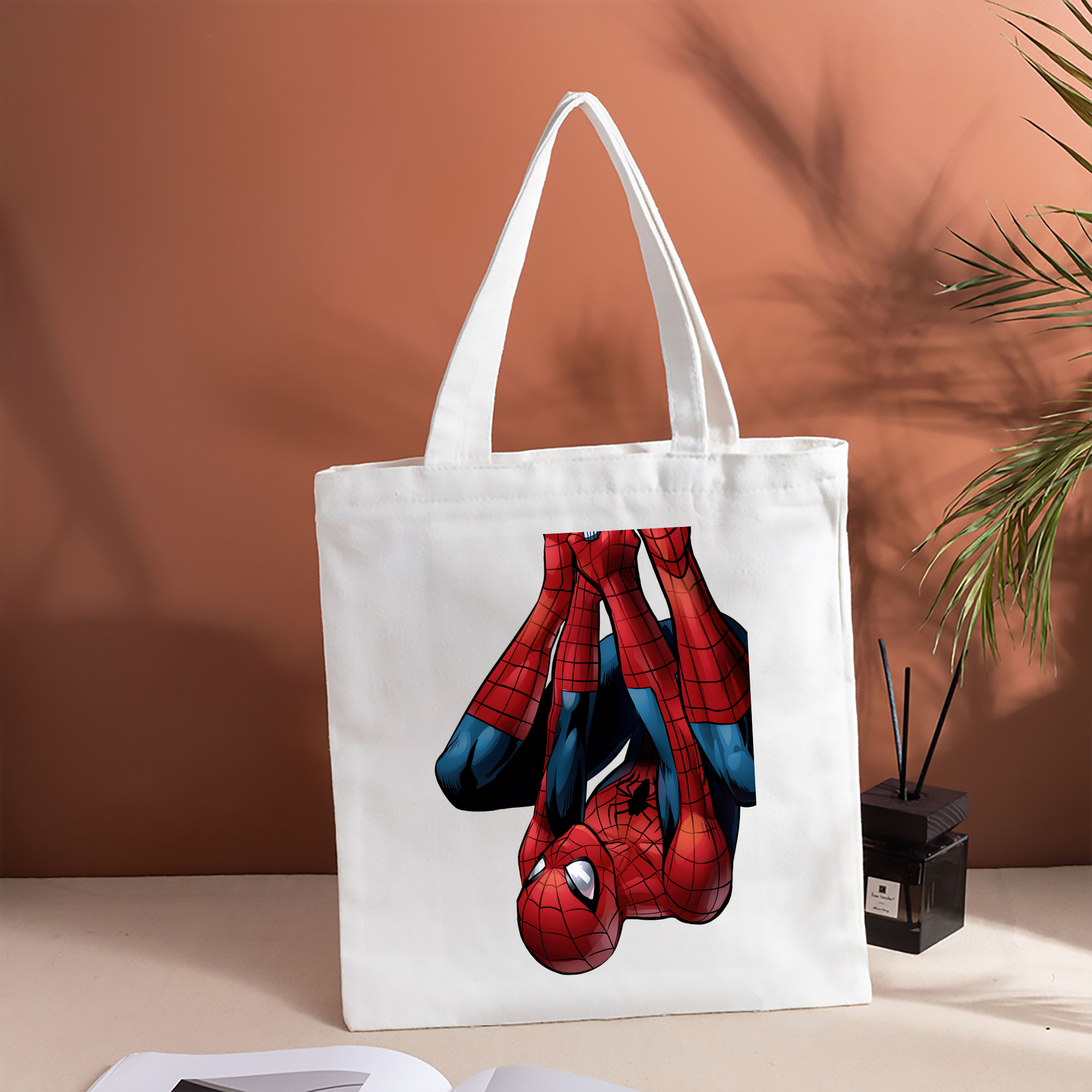 Spider Man スパイダーマン 縦型キャンバス生地手提げバッグ　トートバッグ