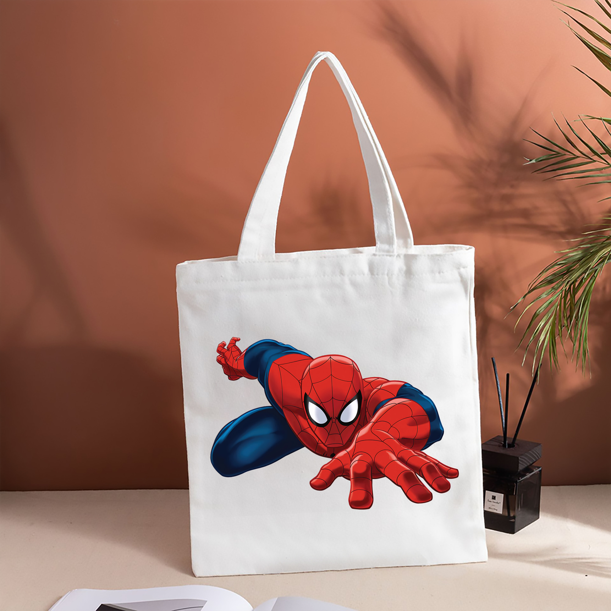 Spider Man スパイダーマン 縦型キャンバス生地手提げバッグ　トートバッグ