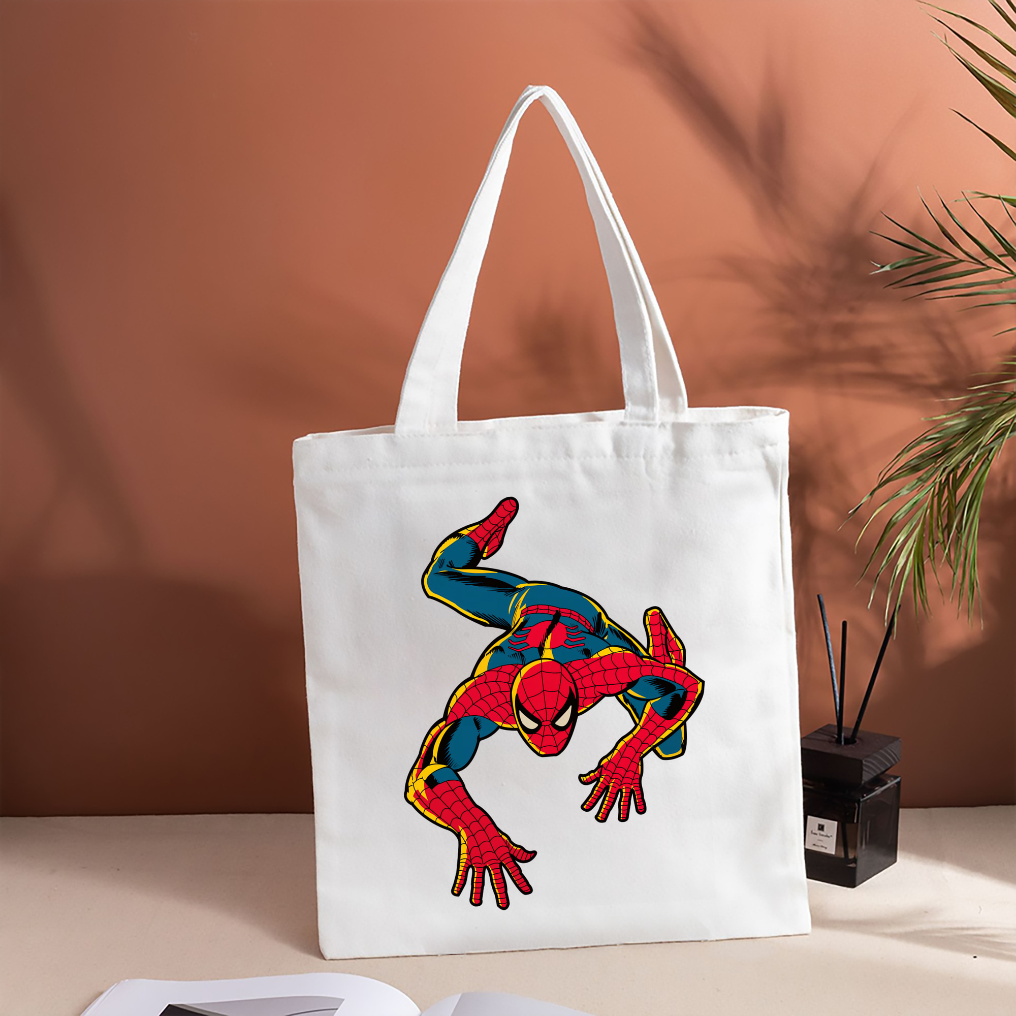 Spider Man スパイダーマン 縦型キャンバス生地手提げバッグ　トートバッグ