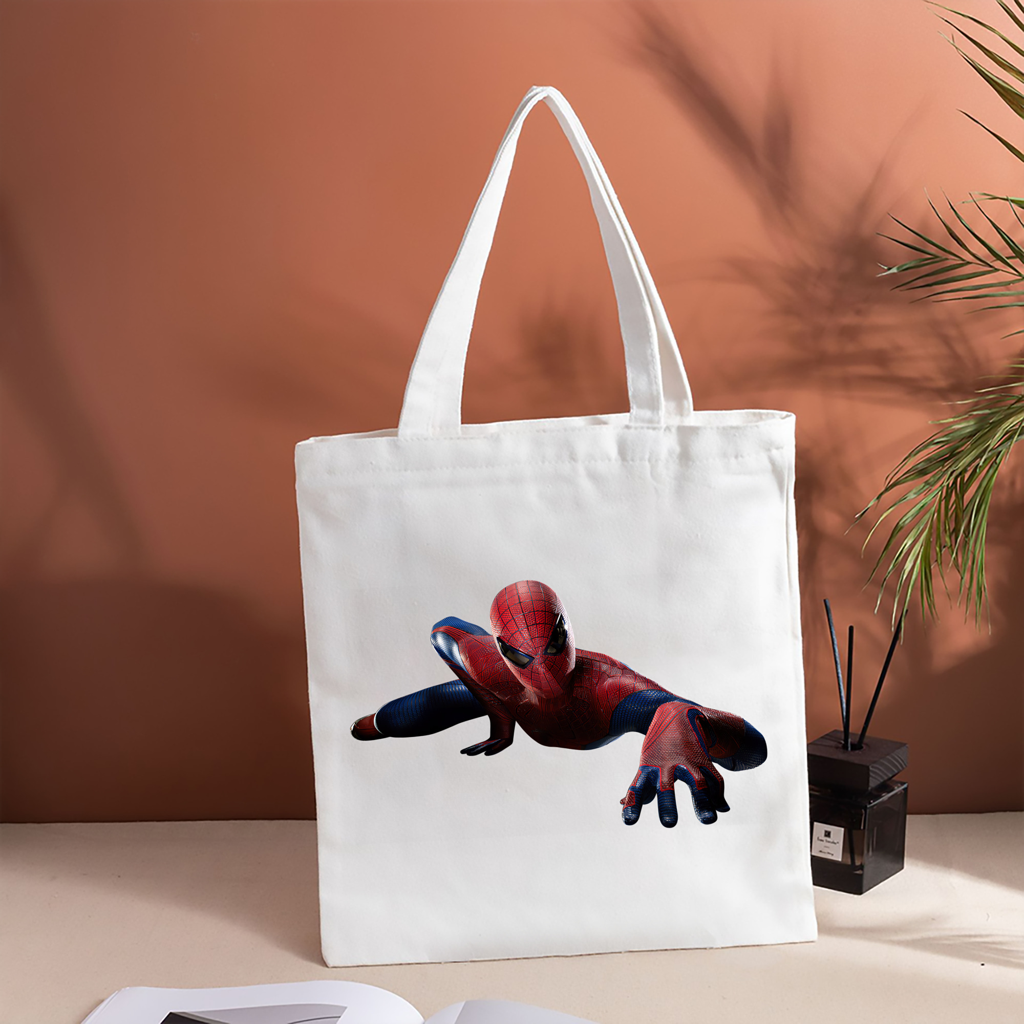 Spider Man スパイダーマン 縦型キャンバス生地手提げバッグ　トートバッグ