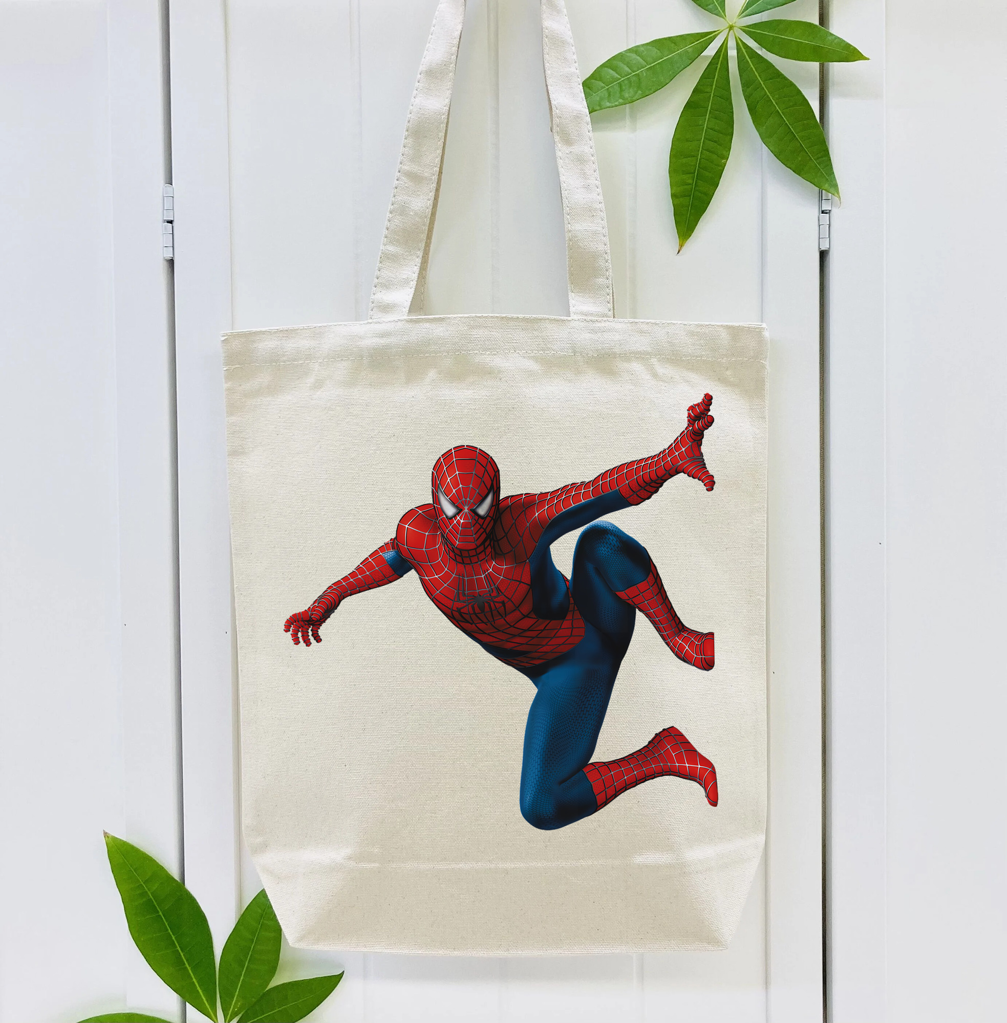 Spider Man スパイダーマン 縦型キャンバス生地手提げバッグ　トートバッグ