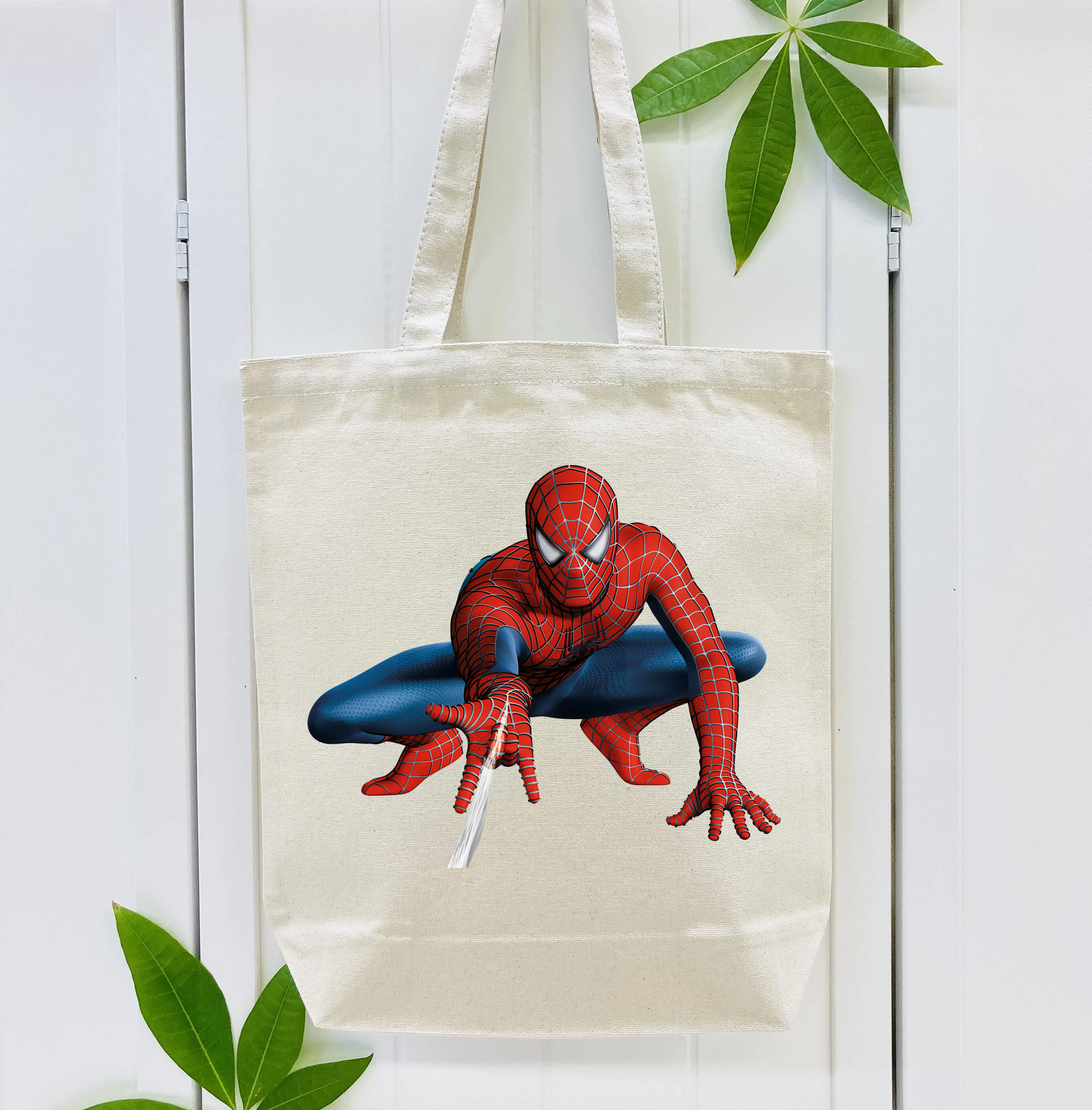 Spider Man スパイダーマン 縦型キャンバス生地手提げバッグ　トートバッグ