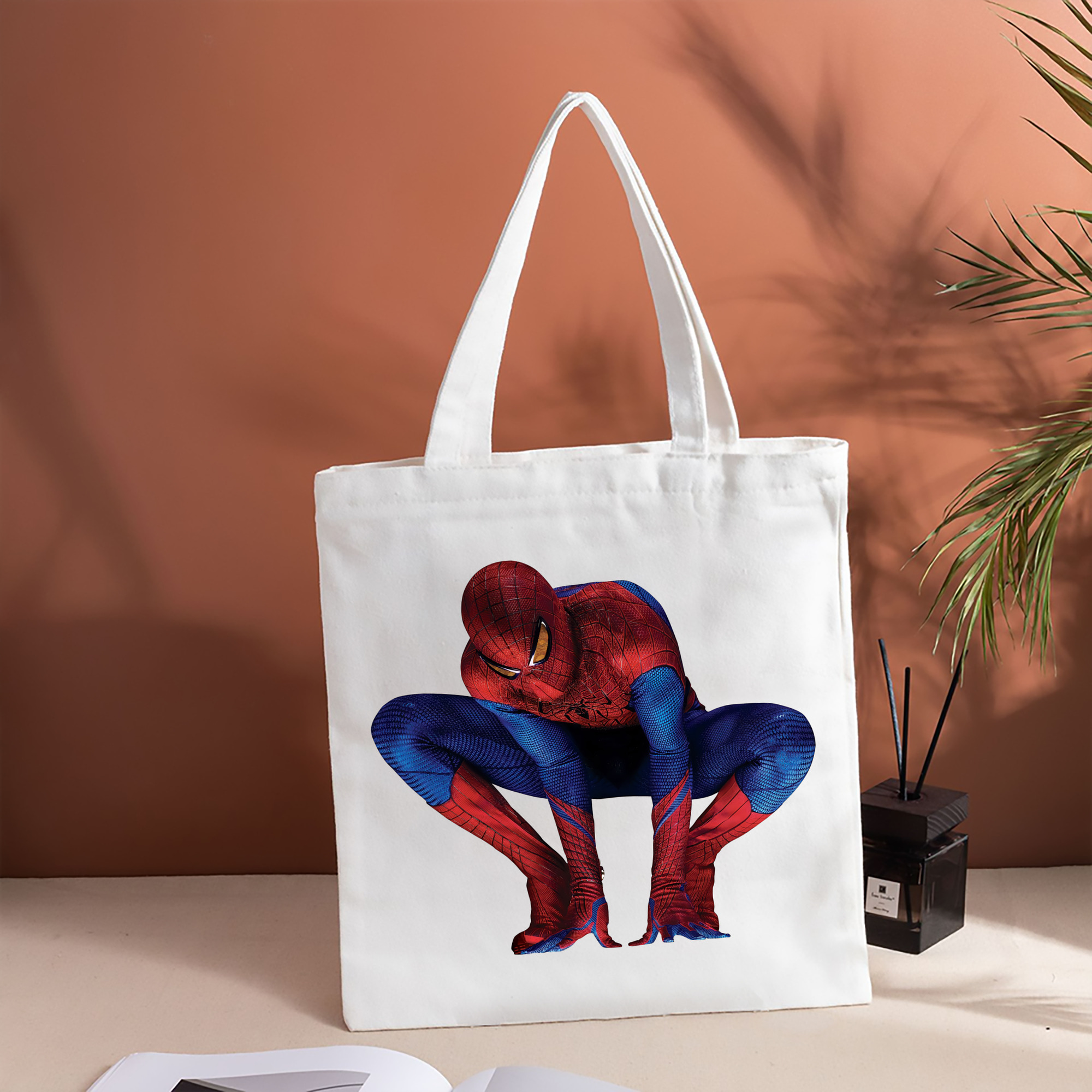 Spider Man スパイダーマン 縦型キャンバス生地手提げバッグ　トートバッグ
