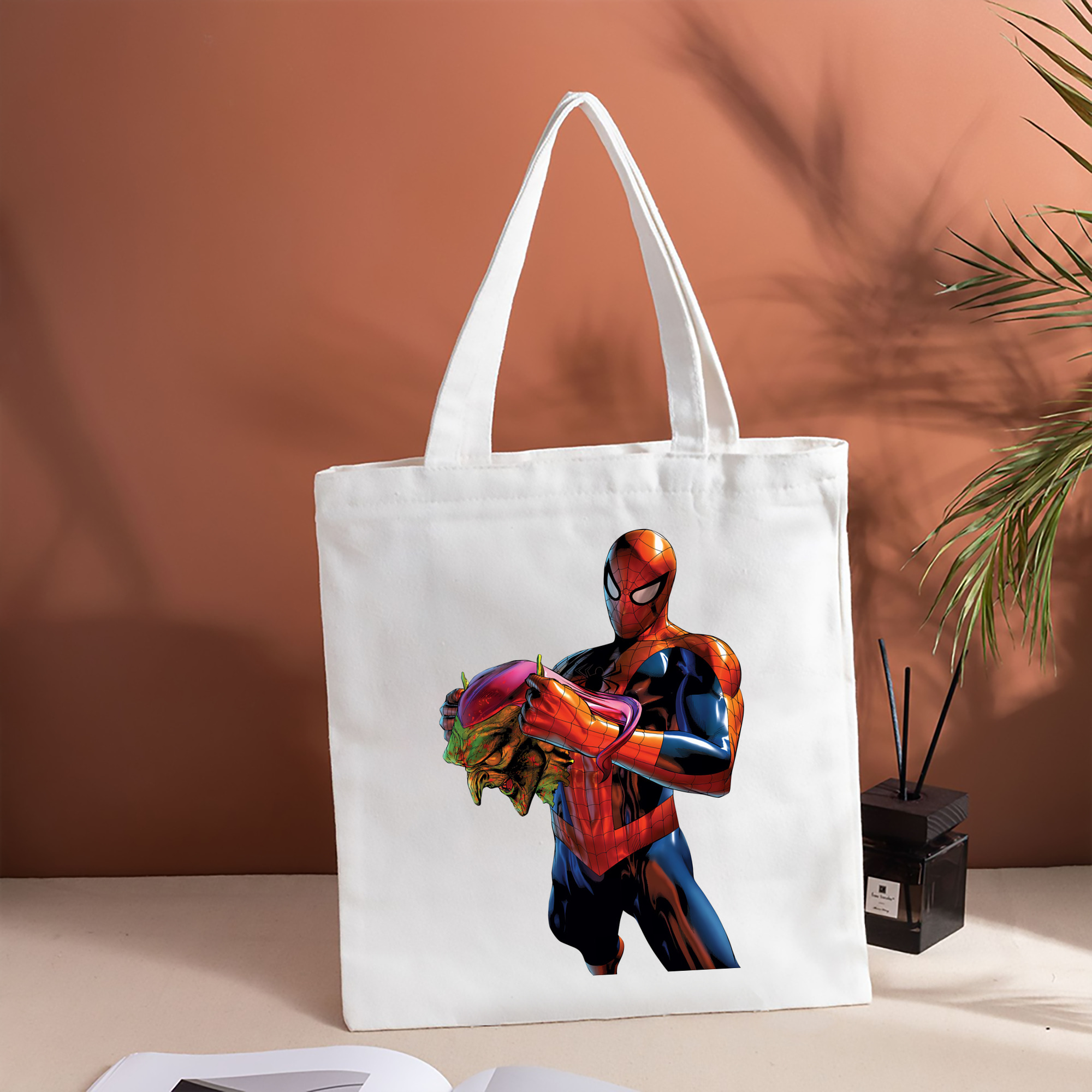 Spider Man スパイダーマン 縦型キャンバス生地手提げバッグ　トートバッグ