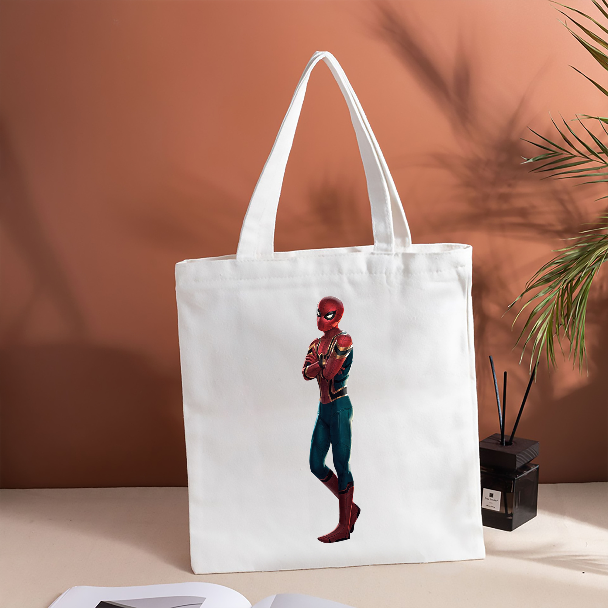 Spider Man スパイダーマン 縦型キャンバス生地手提げバッグ　トートバッグ