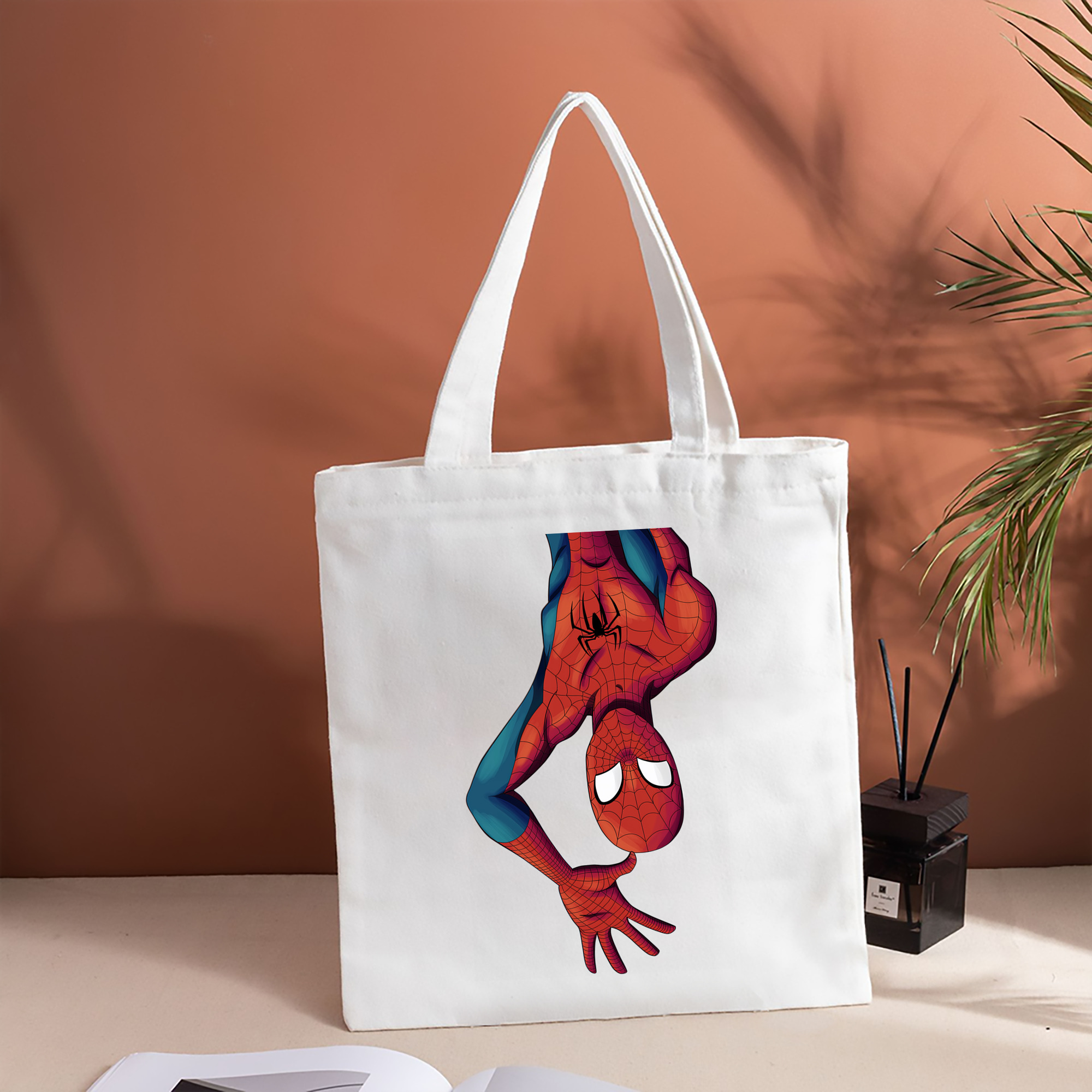 Spider Man スパイダーマン 縦型キャンバス生地手提げバッグ　トートバッグ