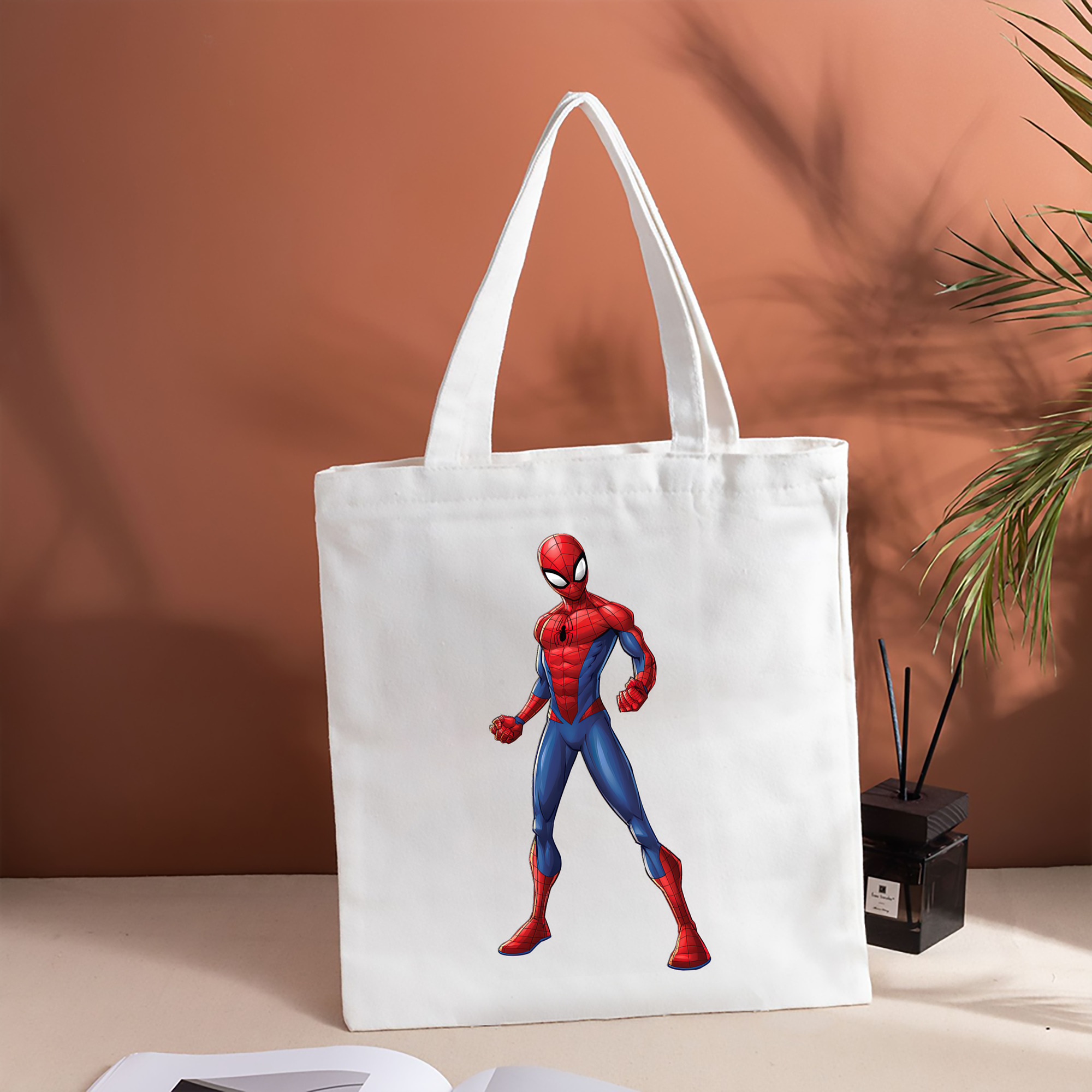 Spider Man スパイダーマン 縦型キャンバス生地手提げバッグ　トートバッグ