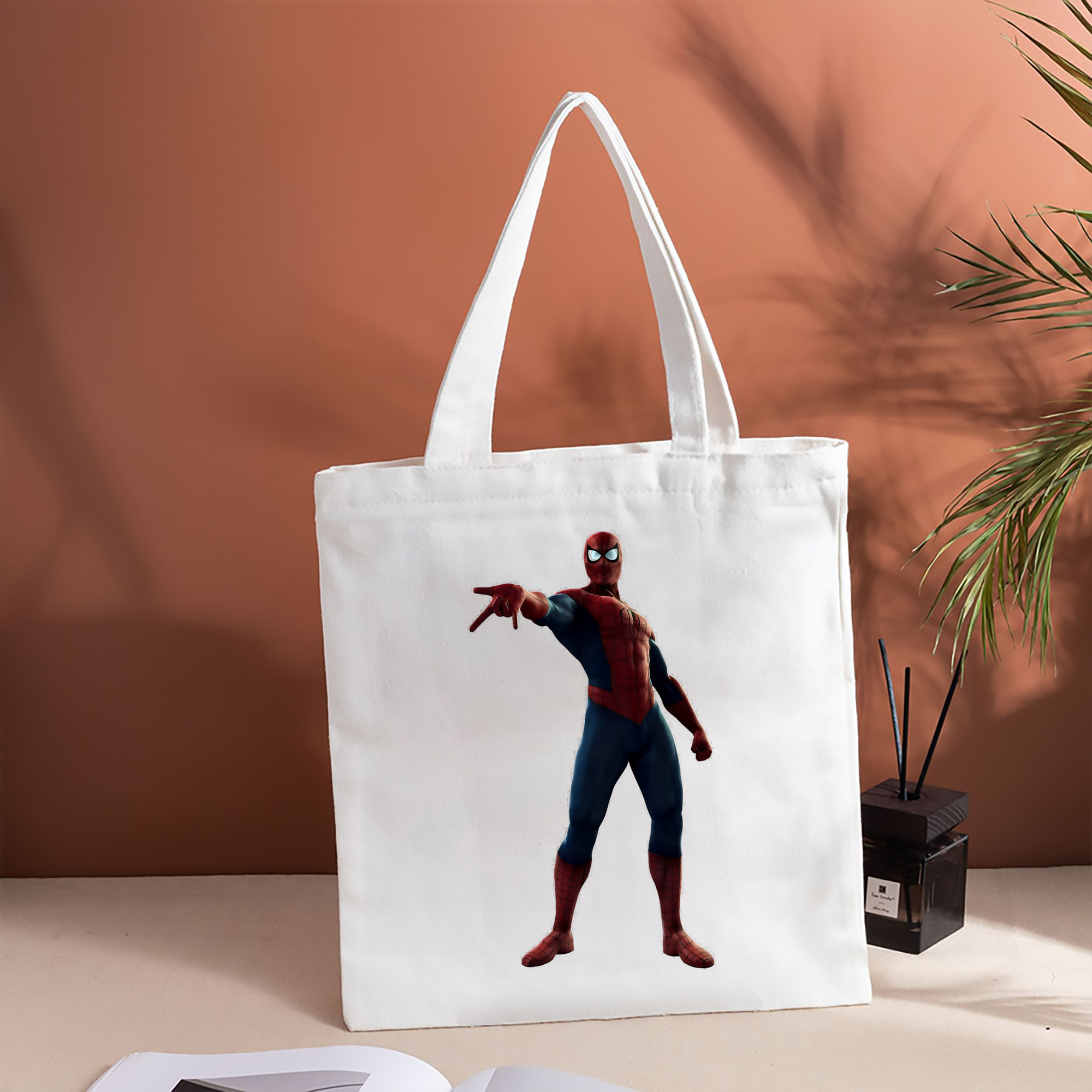 Spider Man スパイダーマン 縦型キャンバス生地手提げバッグ　トートバッグ