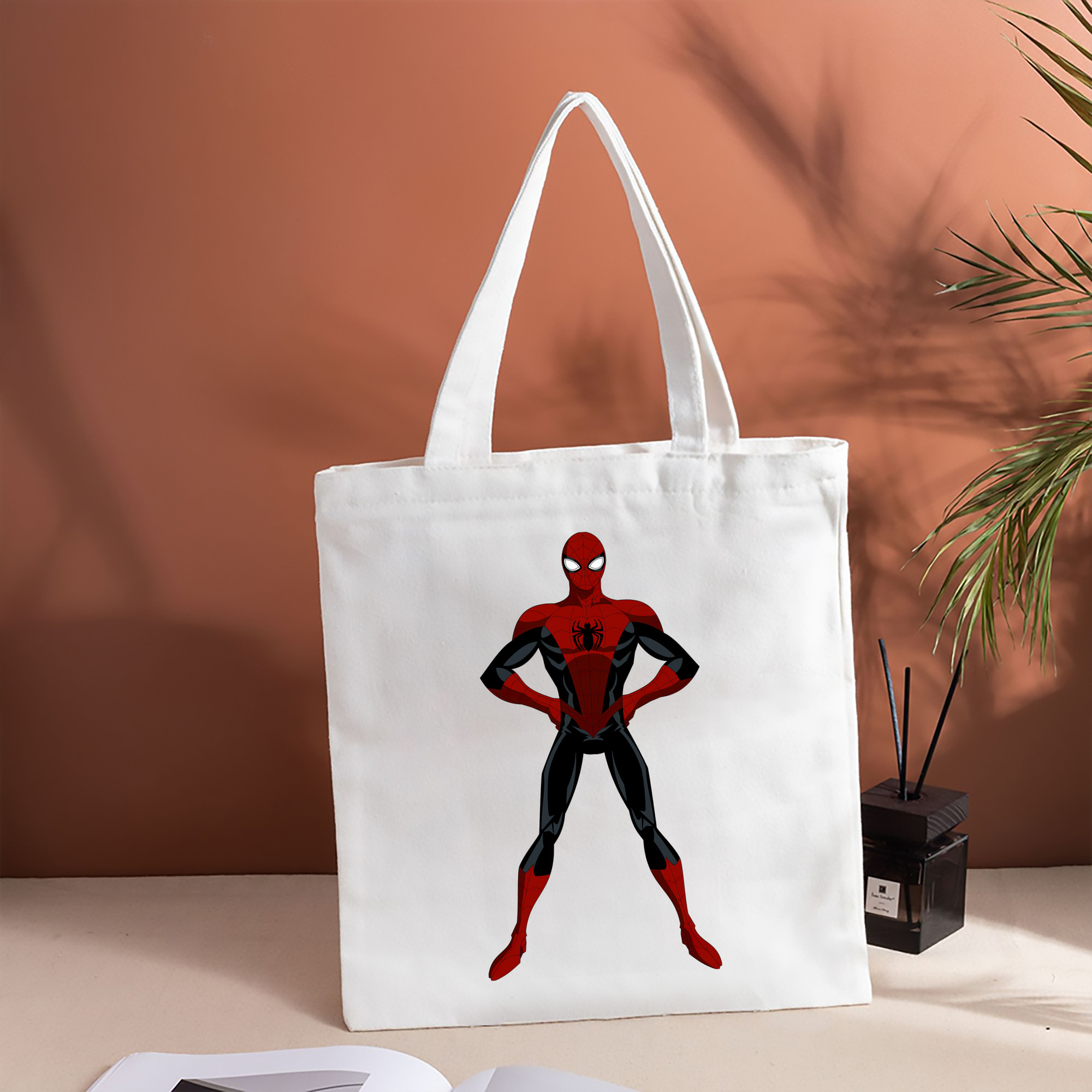 Spider Man スパイダーマン 縦型キャンバス生地手提げバッグ　トートバッグ