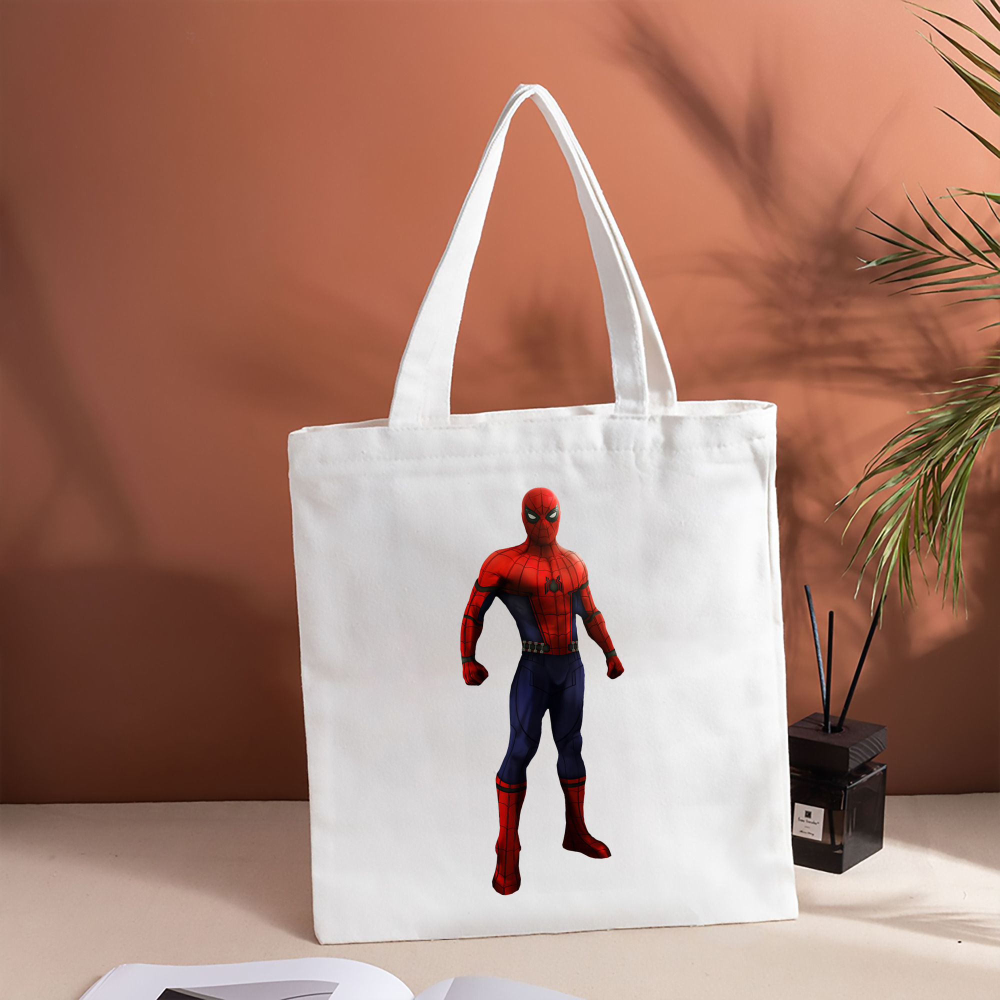 Spider Man スパイダーマン 縦型キャンバス生地手提げバッグ　トートバッグ