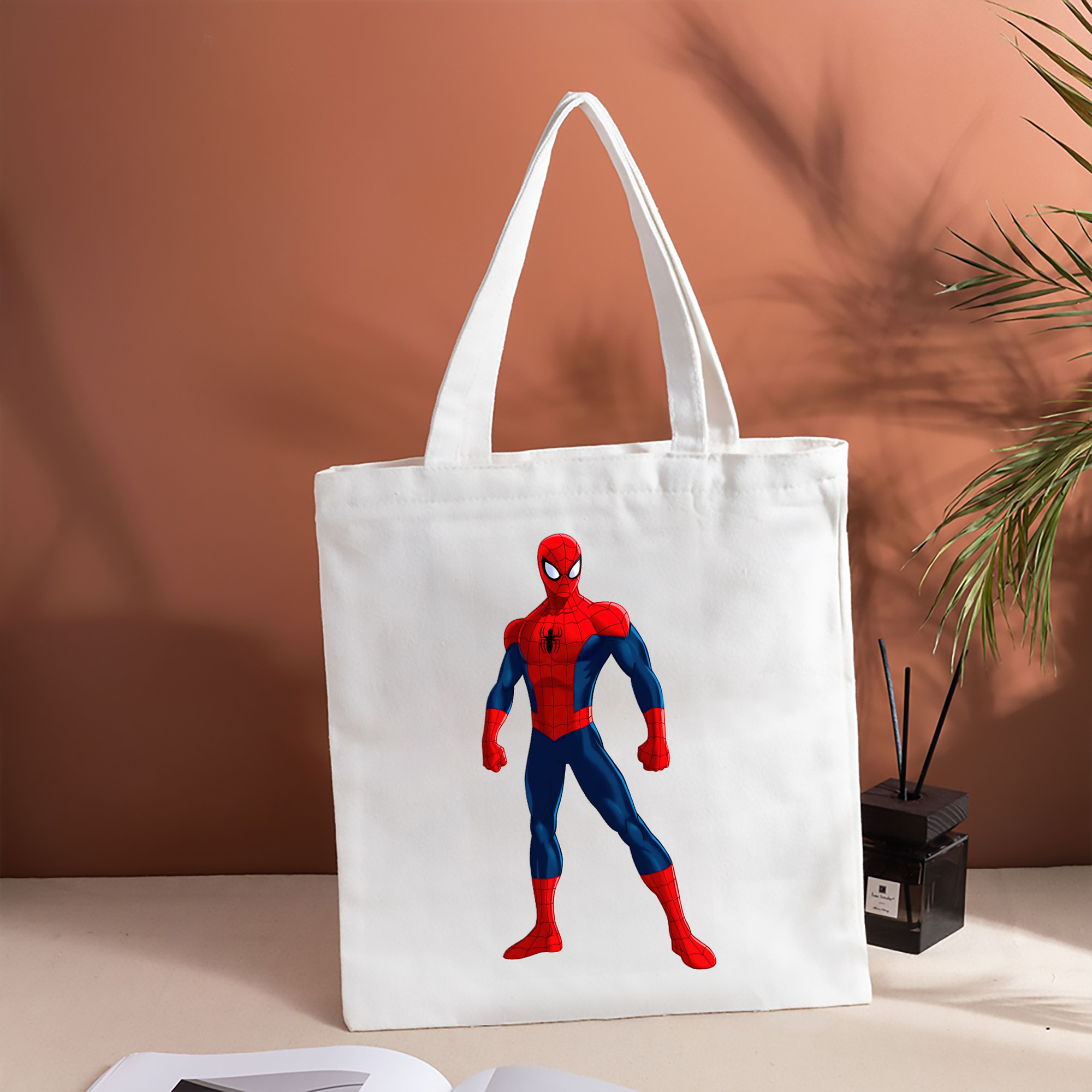 Spider Man スパイダーマン 縦型キャンバス生地手提げバッグ　トートバッグ