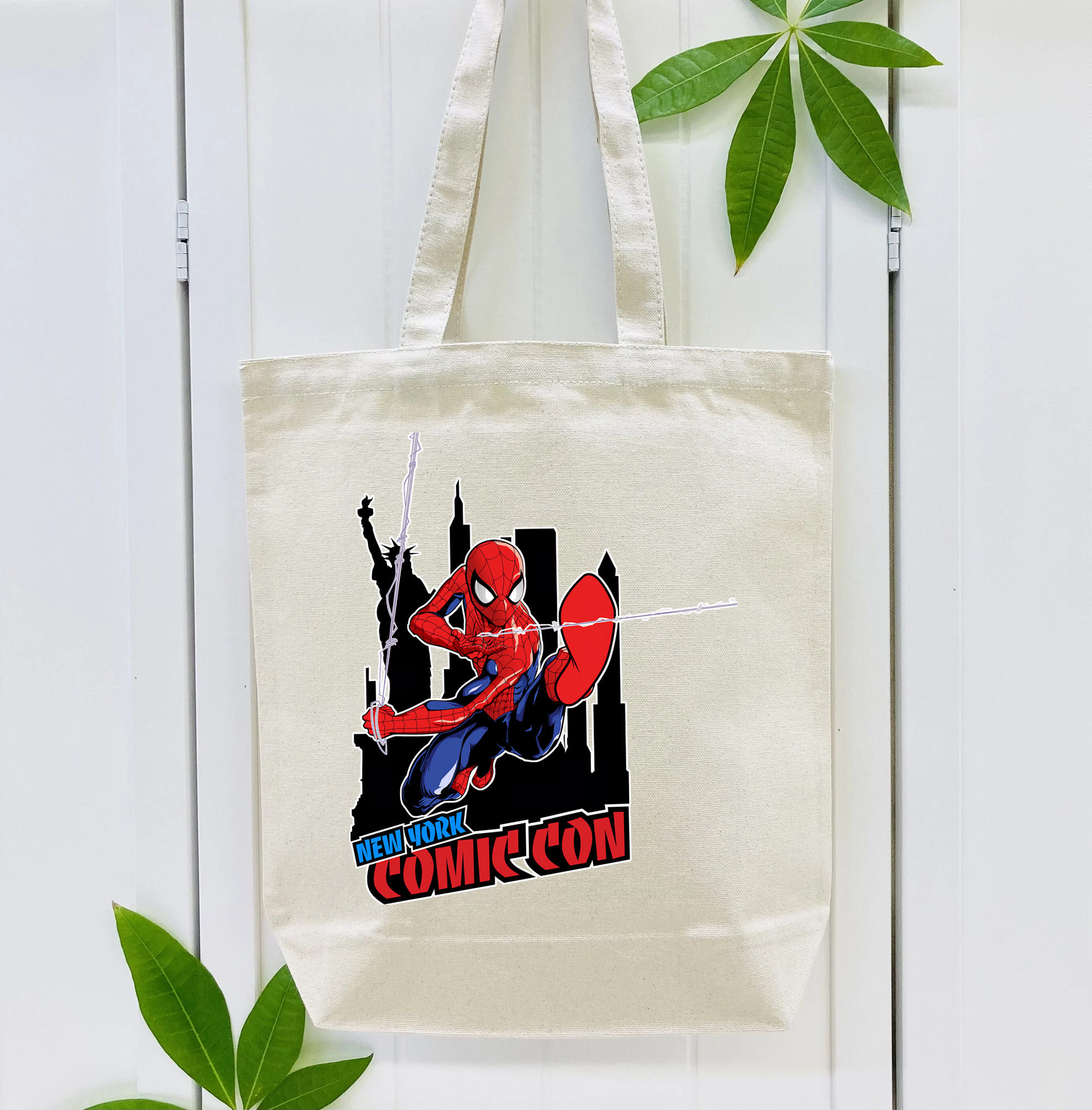 Spider Man スパイダーマン 縦型キャンバス生地手提げバッグ　トートバッグ