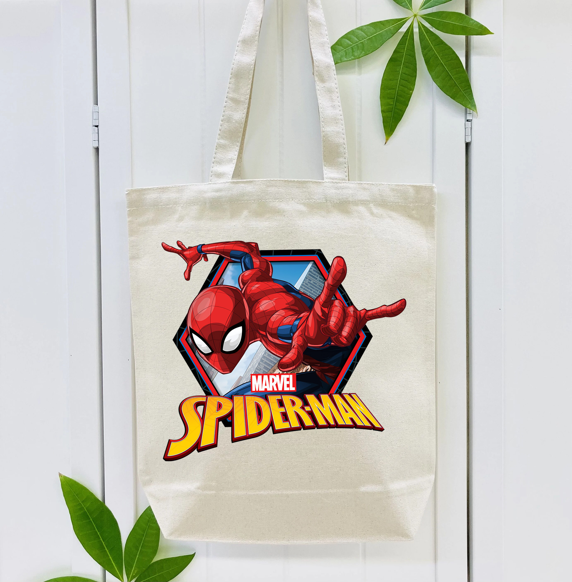 Spider Man スパイダーマン 縦型キャンバス生地手提げバッグ　トートバッグ