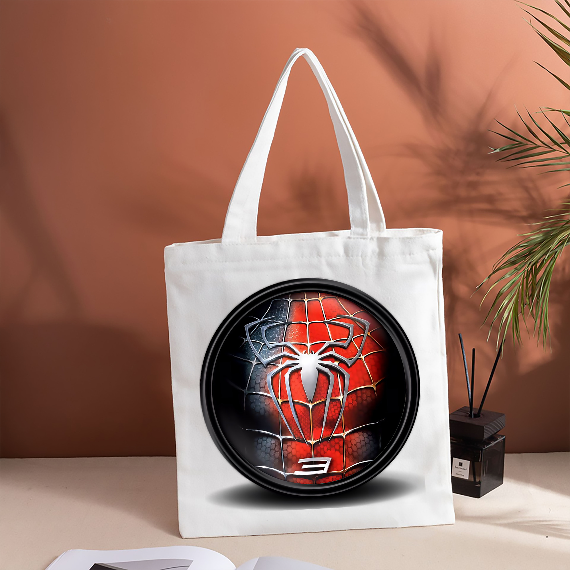 Spider Man スパイダーマン 縦型キャンバス生地手提げバッグ　トートバッグ