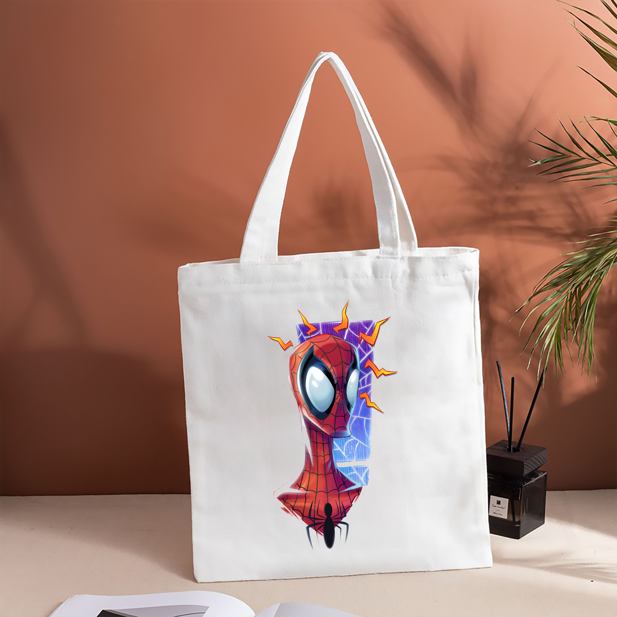 Spider Man スパイダーマン 縦型キャンバス生地手提げバッグ　トートバッグ