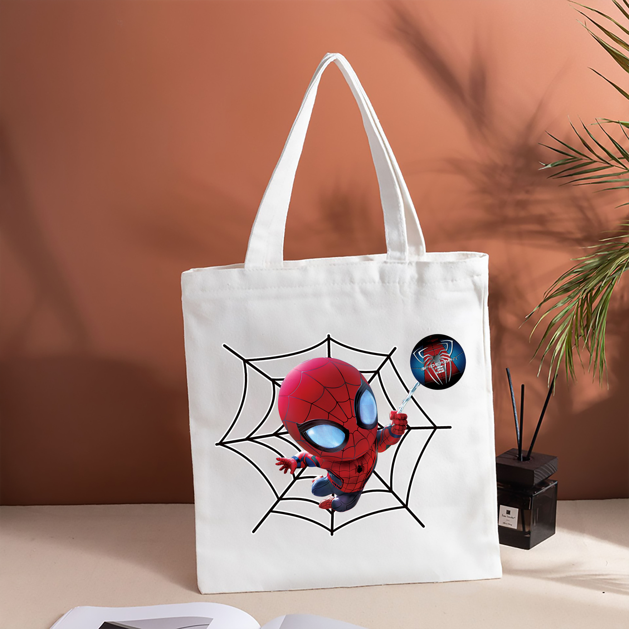 Spider Man スパイダーマン 縦型キャンバス生地手提げバッグ　トートバッグ