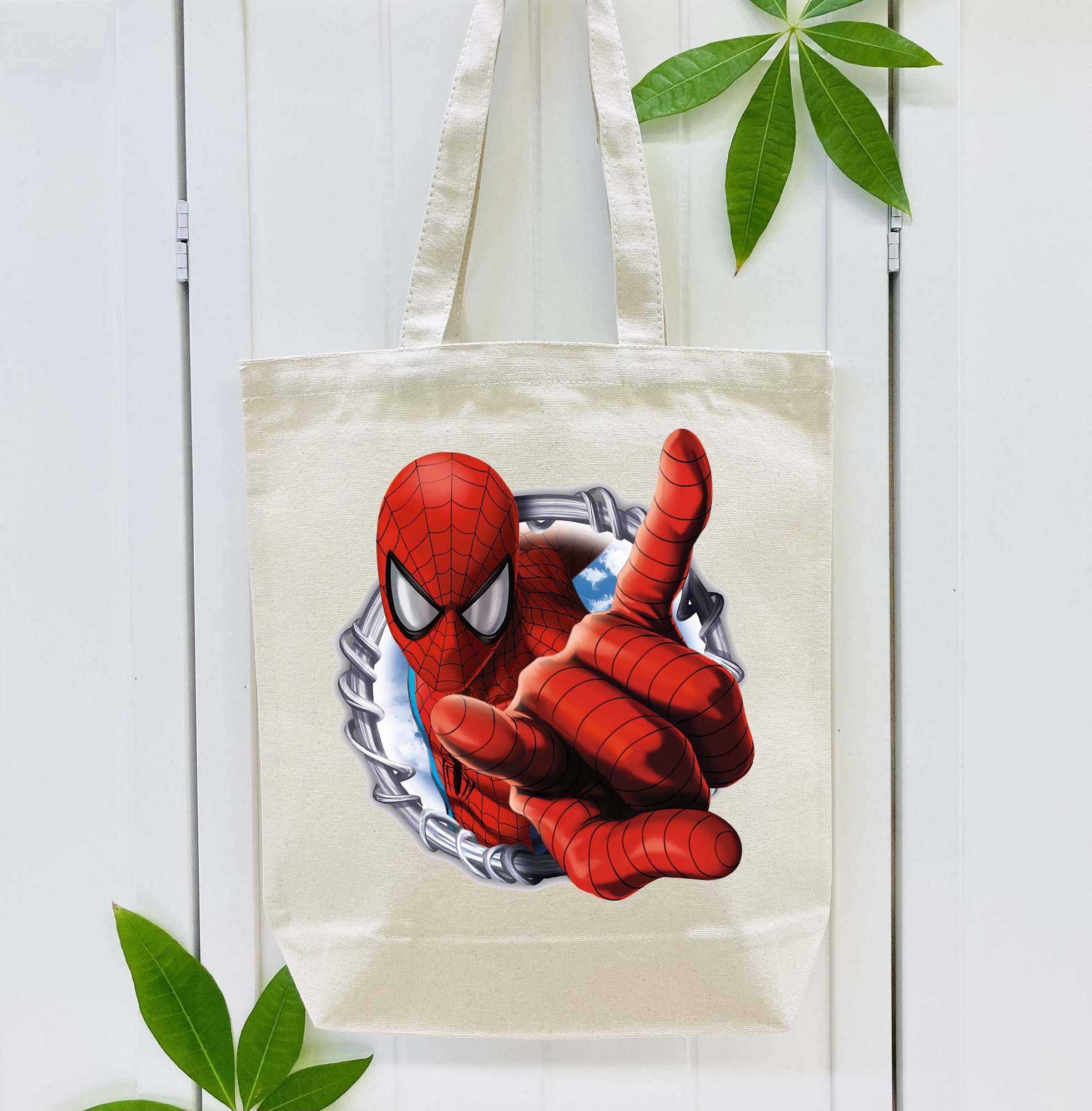 Spider Man スパイダーマン 縦型キャンバス生地手提げバッグ　トートバッグ
