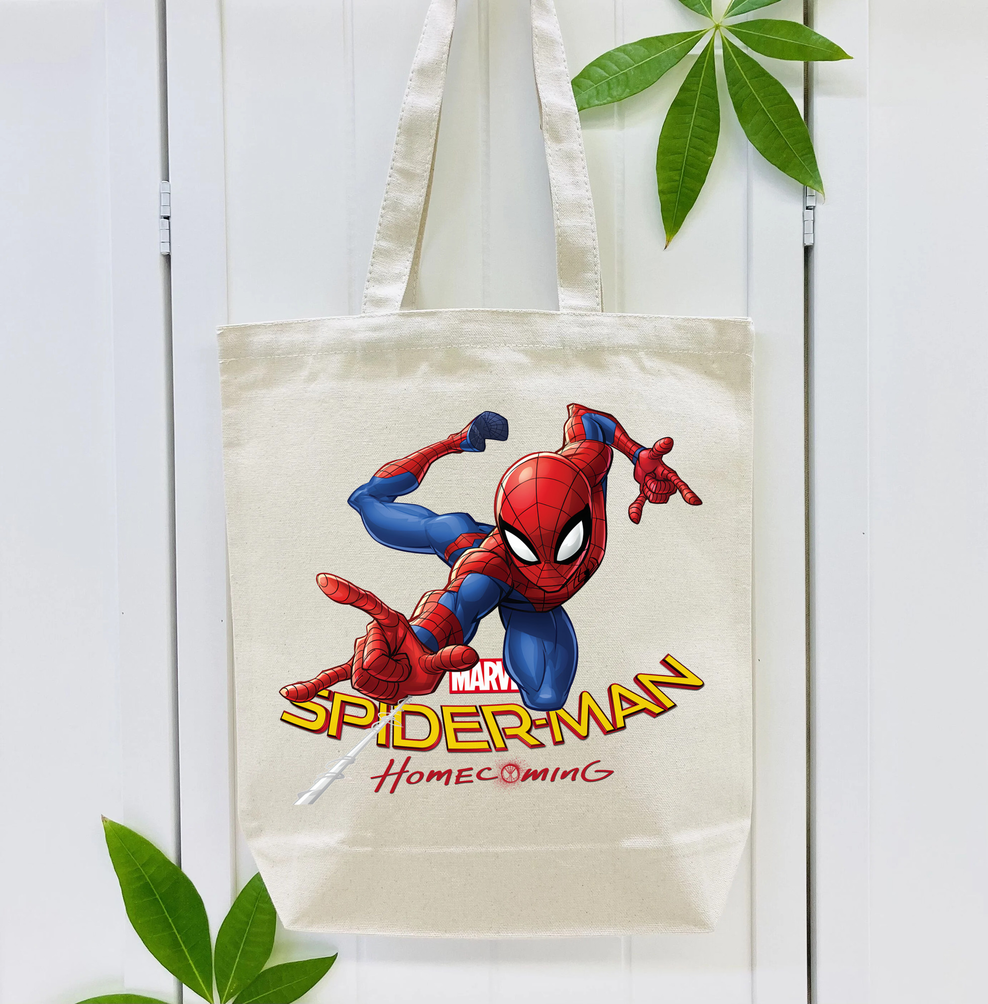 Spider Man スパイダーマン 縦型キャンバス生地手提げバッグ　トートバッグ