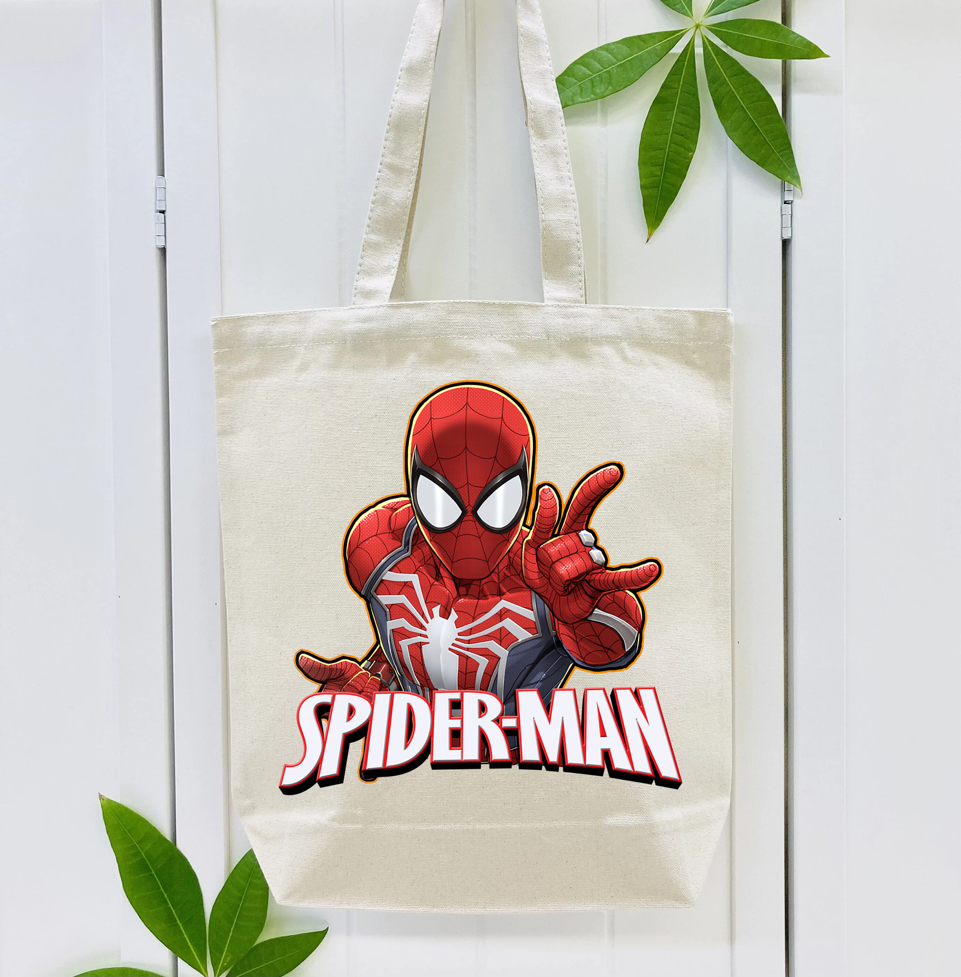 Spider Man スパイダーマン 縦型キャンバス生地手提げバッグ　トートバッグ