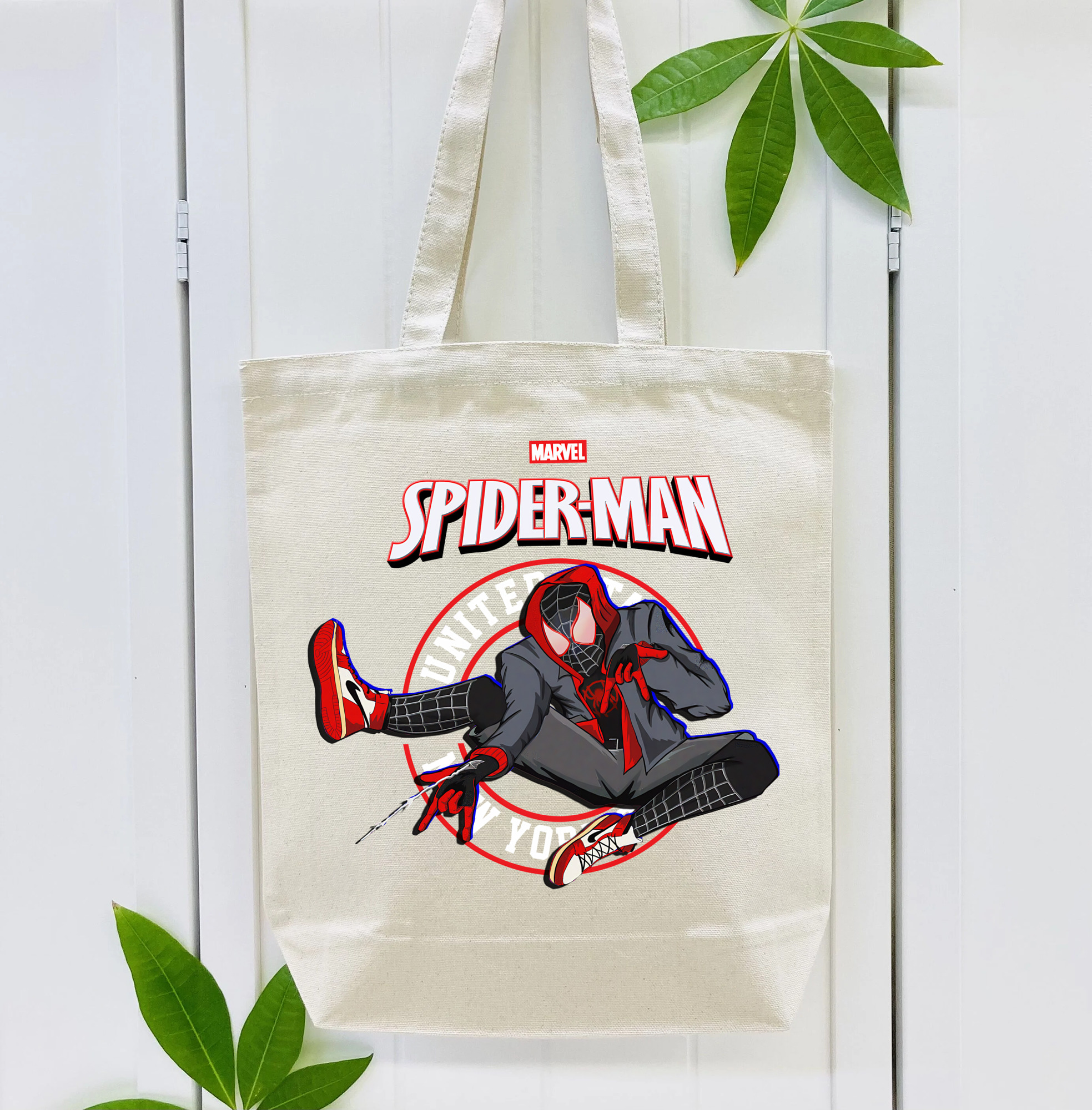 Spider Man スパイダーマン 縦型キャンバス生地手提げバッグ　トートバッグ