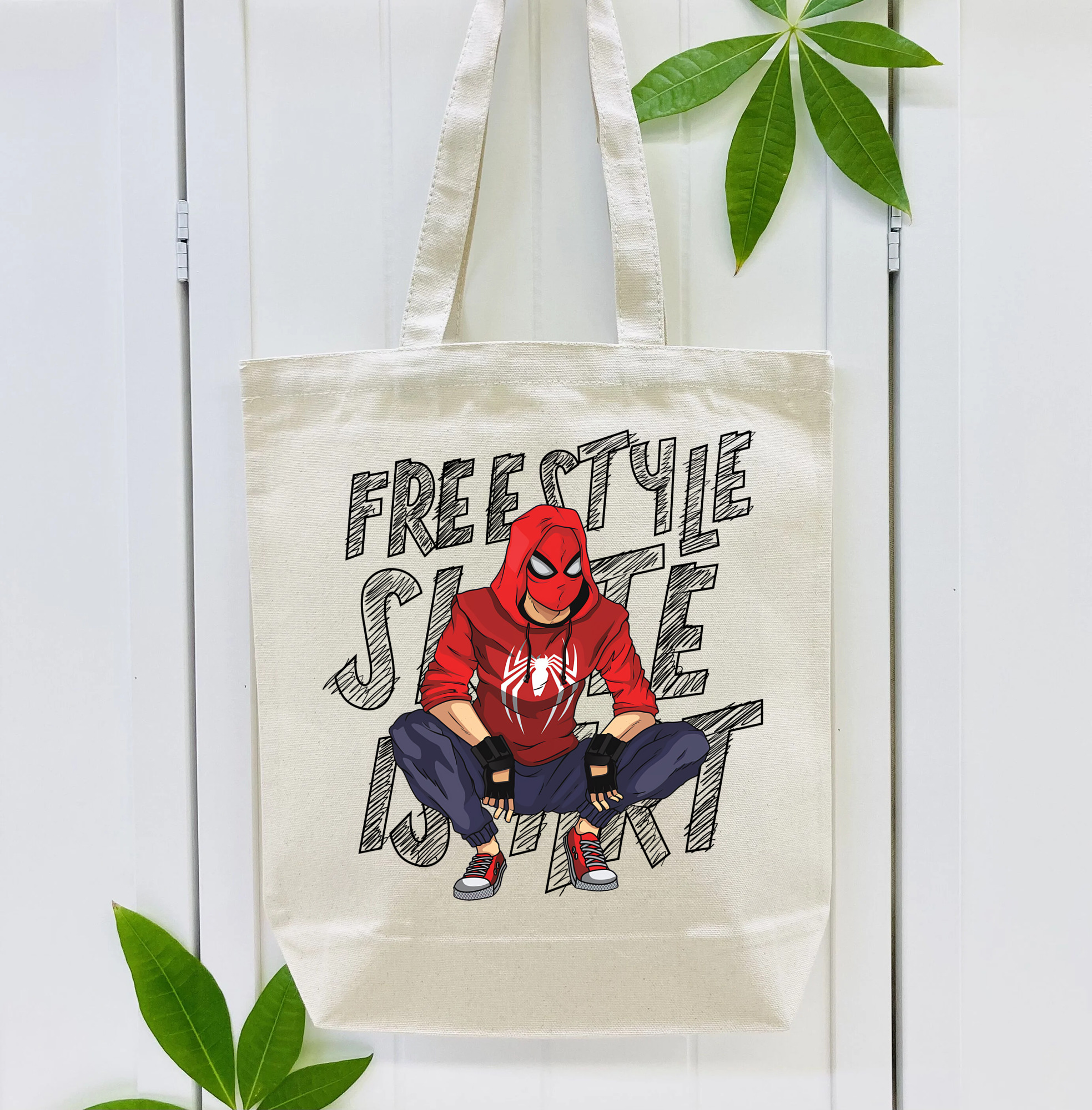 Spider Man スパイダーマン 縦型キャンバス生地手提げバッグ　トートバッグ
