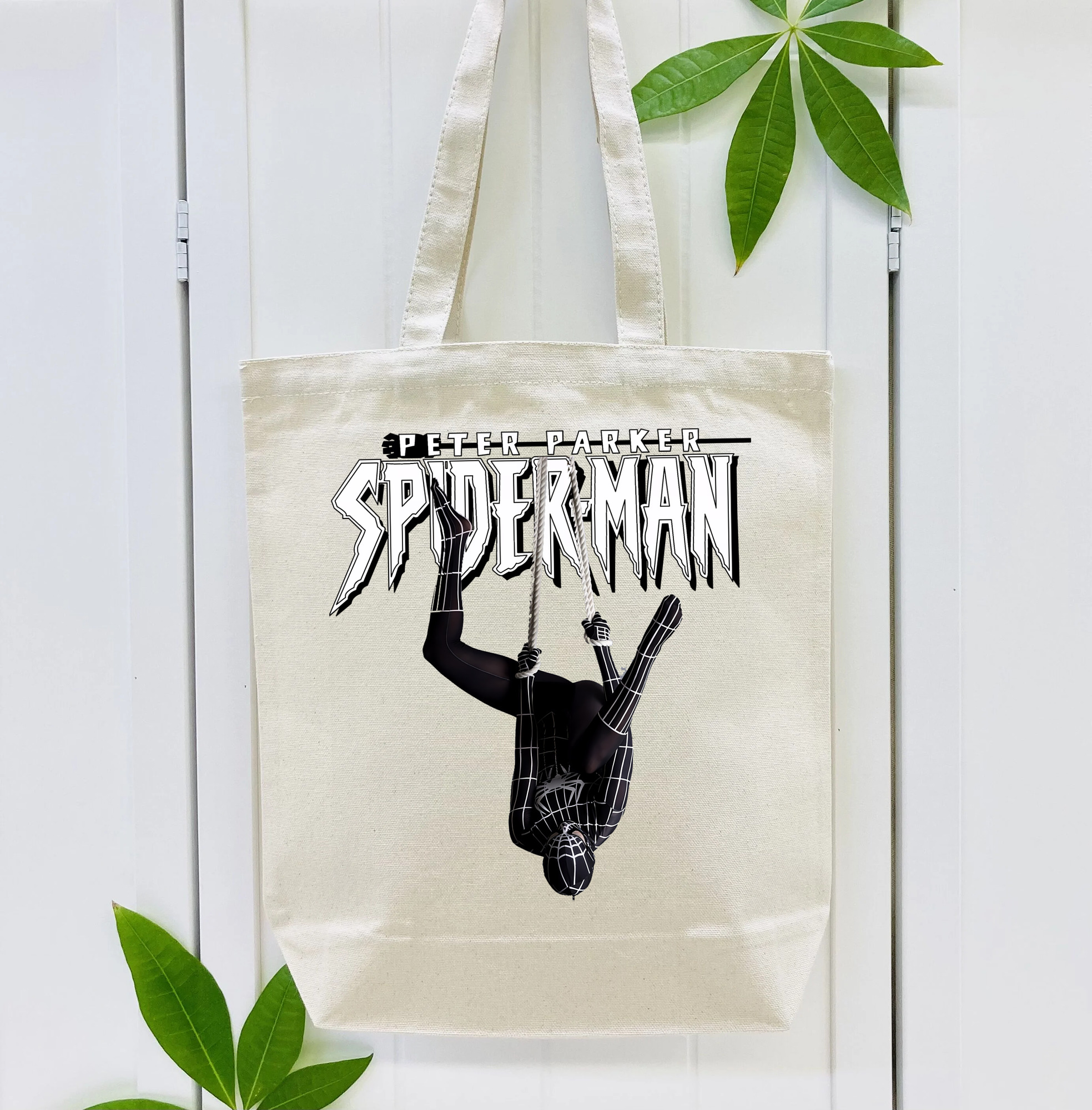 Spider Man スパイダーマン 縦型キャンバス生地手提げバッグ　トートバッグ