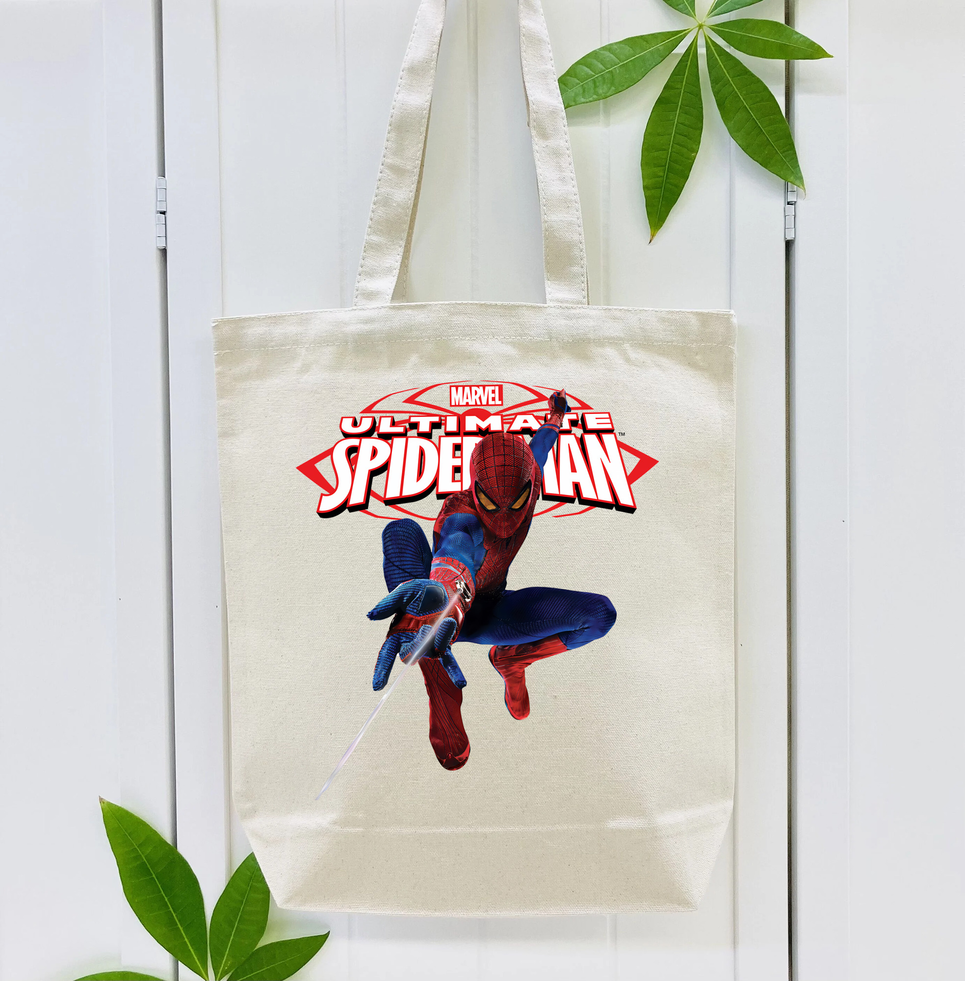 Spider Man スパイダーマン 縦型キャンバス生地手提げバッグ　トートバッグ