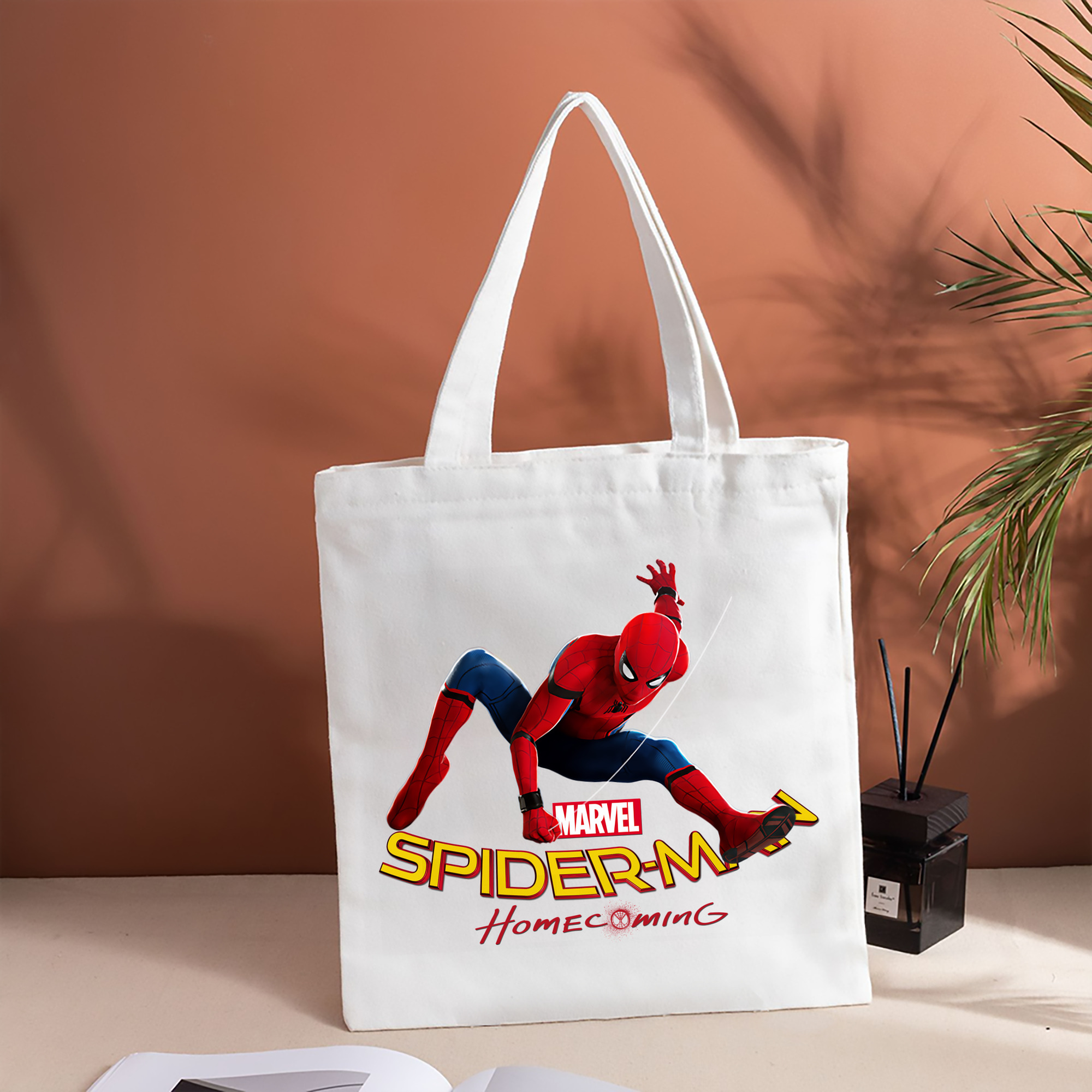 Spider Man スパイダーマン 縦型キャンバス生地手提げバッグ　トートバッグ