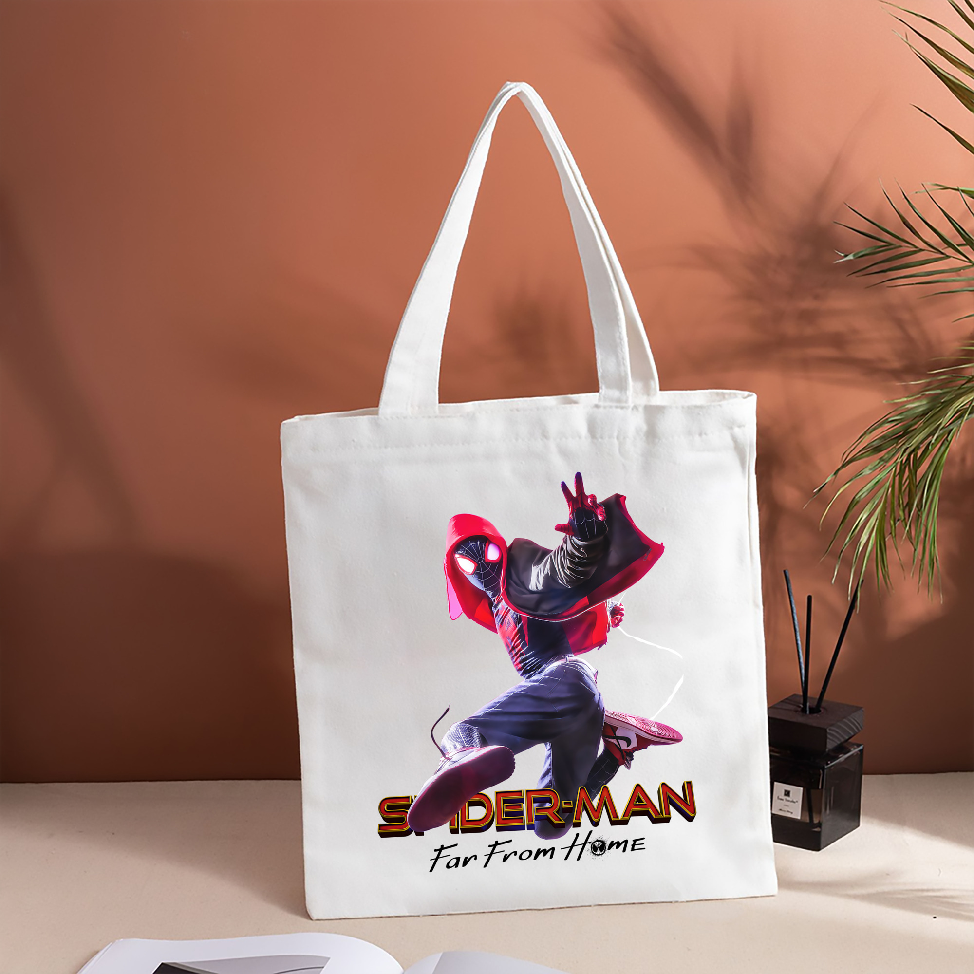 Spider Man スパイダーマン 縦型キャンバス生地手提げバッグ　トートバッグ