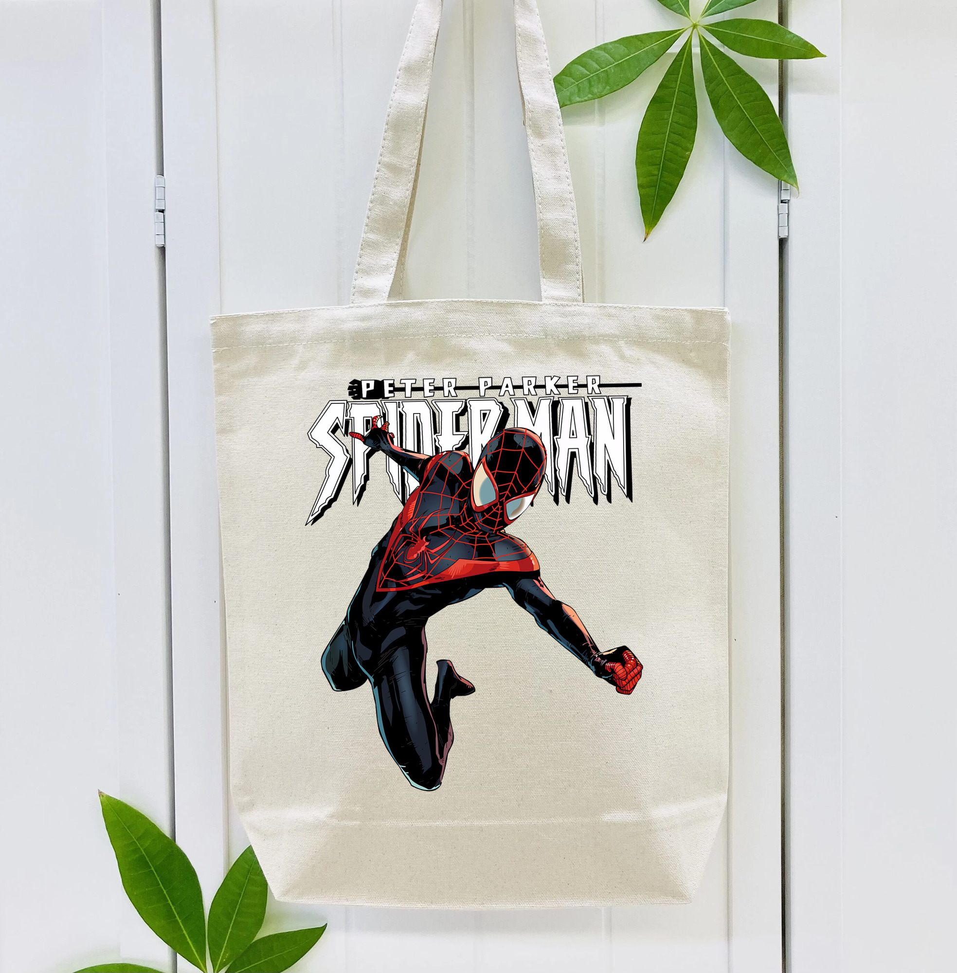 Spider Man スパイダーマン 縦型キャンバス生地手提げバッグ　トートバッグ