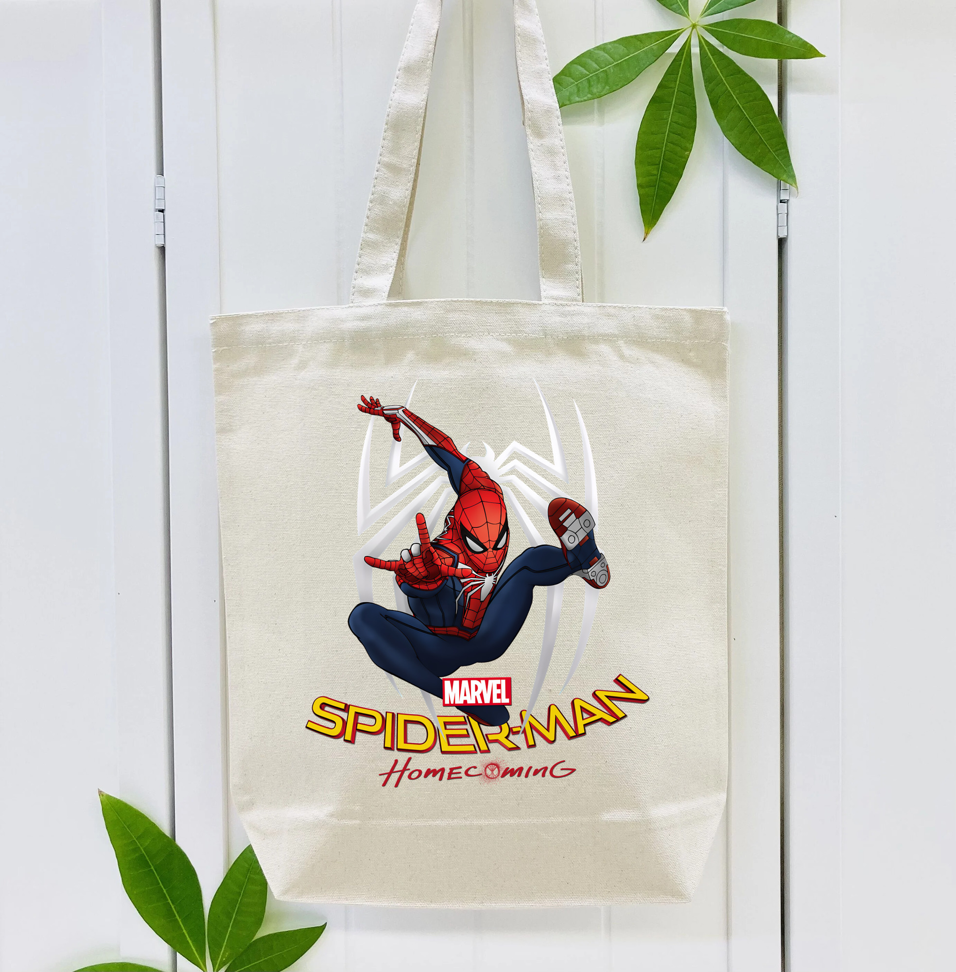 Spider Man スパイダーマン 縦型キャンバス生地手提げバッグ　トートバッグ