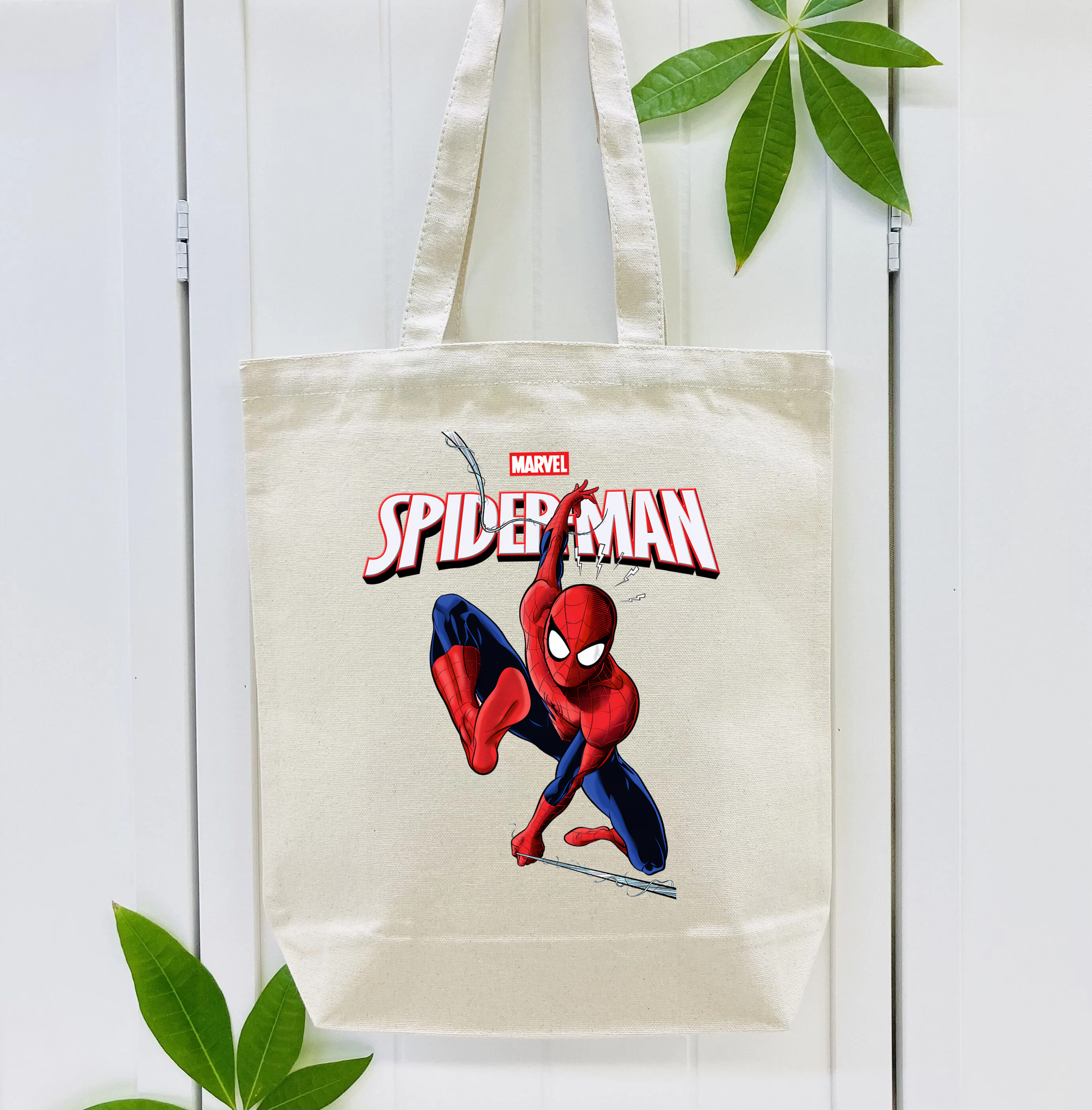 Spider Man スパイダーマン 縦型キャンバス生地手提げバッグ　トートバッグ