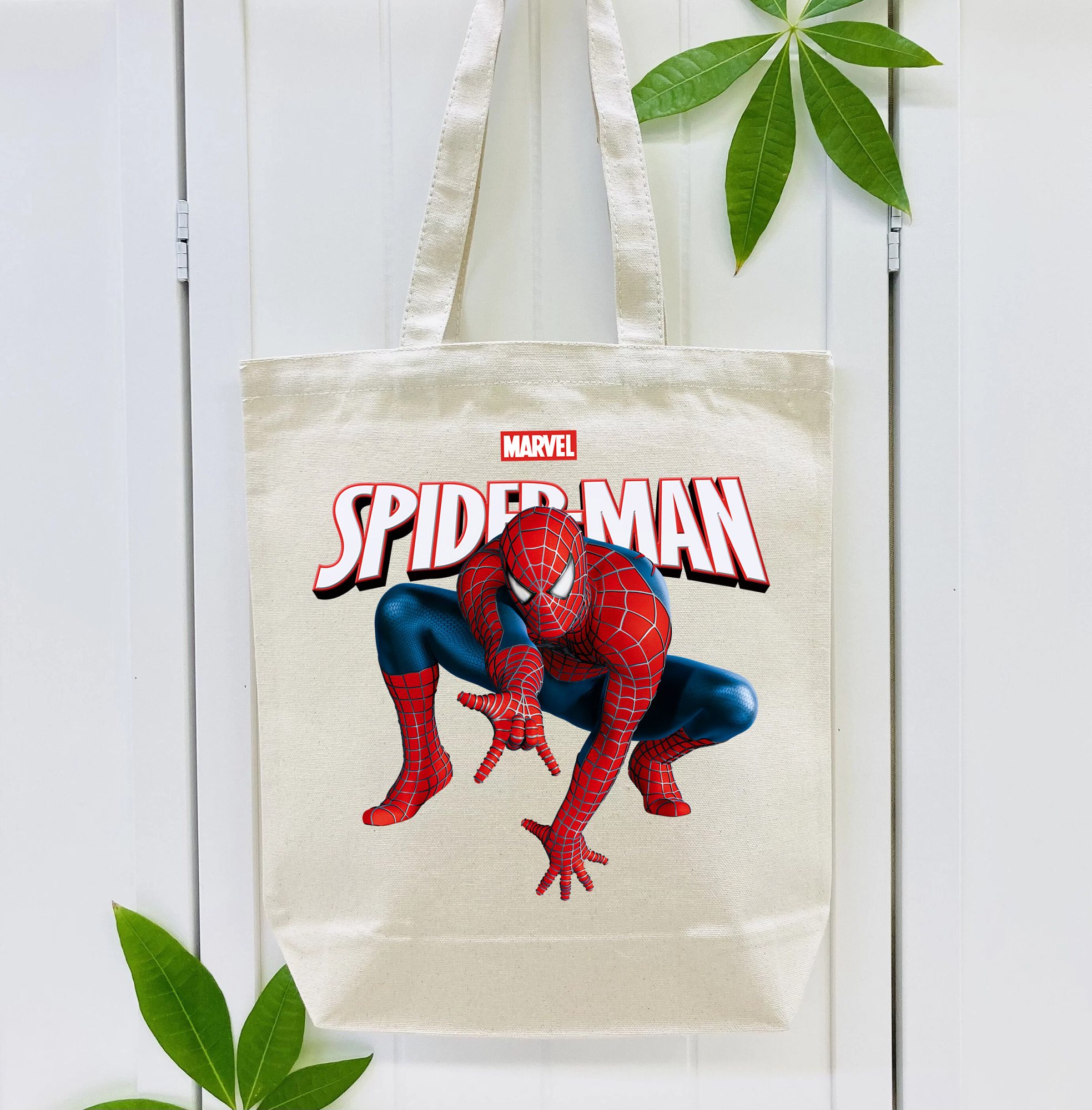 Spider Man スパイダーマン 縦型キャンバス生地手提げバッグ　トートバッグ