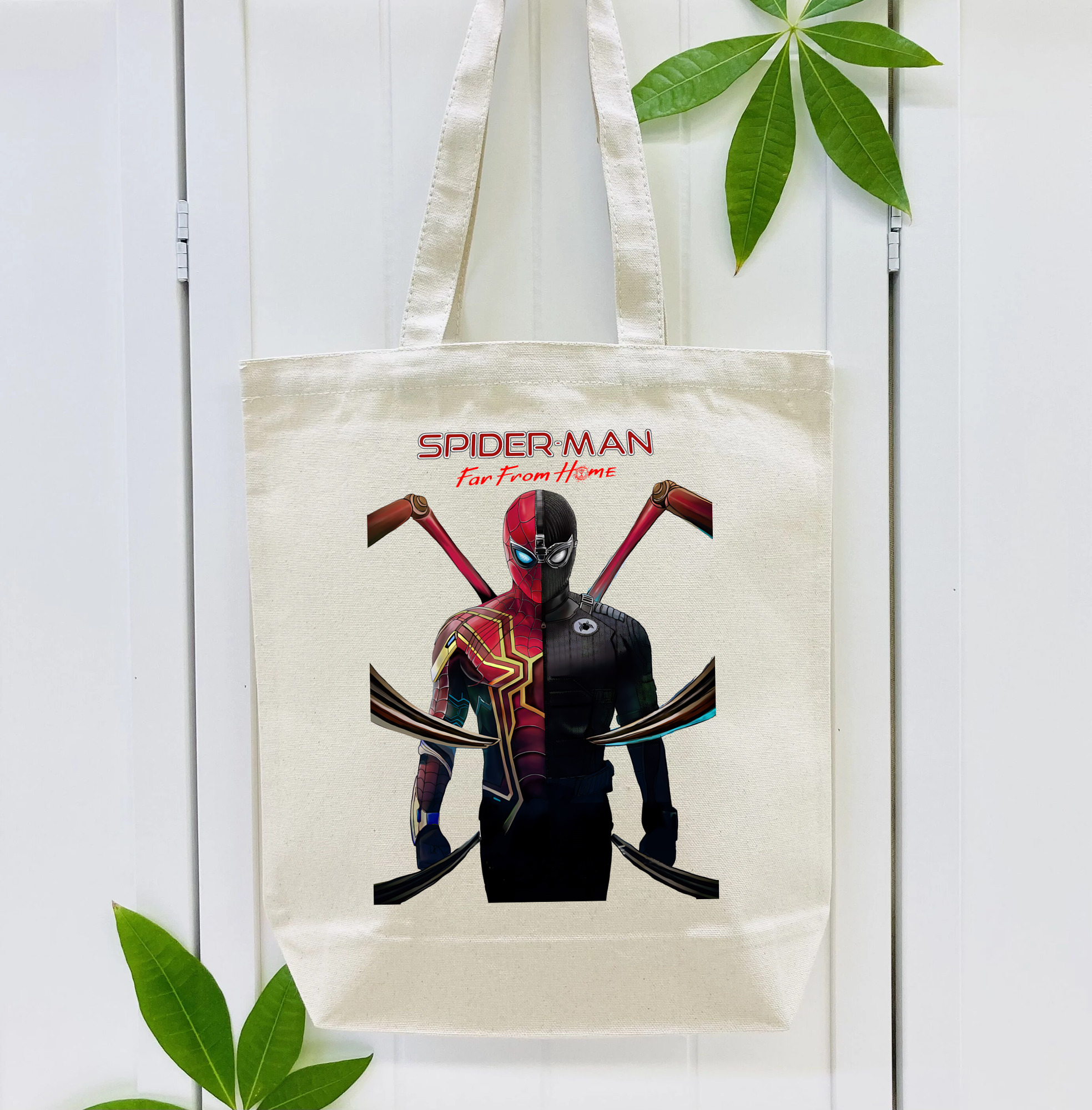 Spider Man スパイダーマン 縦型キャンバス生地手提げバッグ　トートバッグ