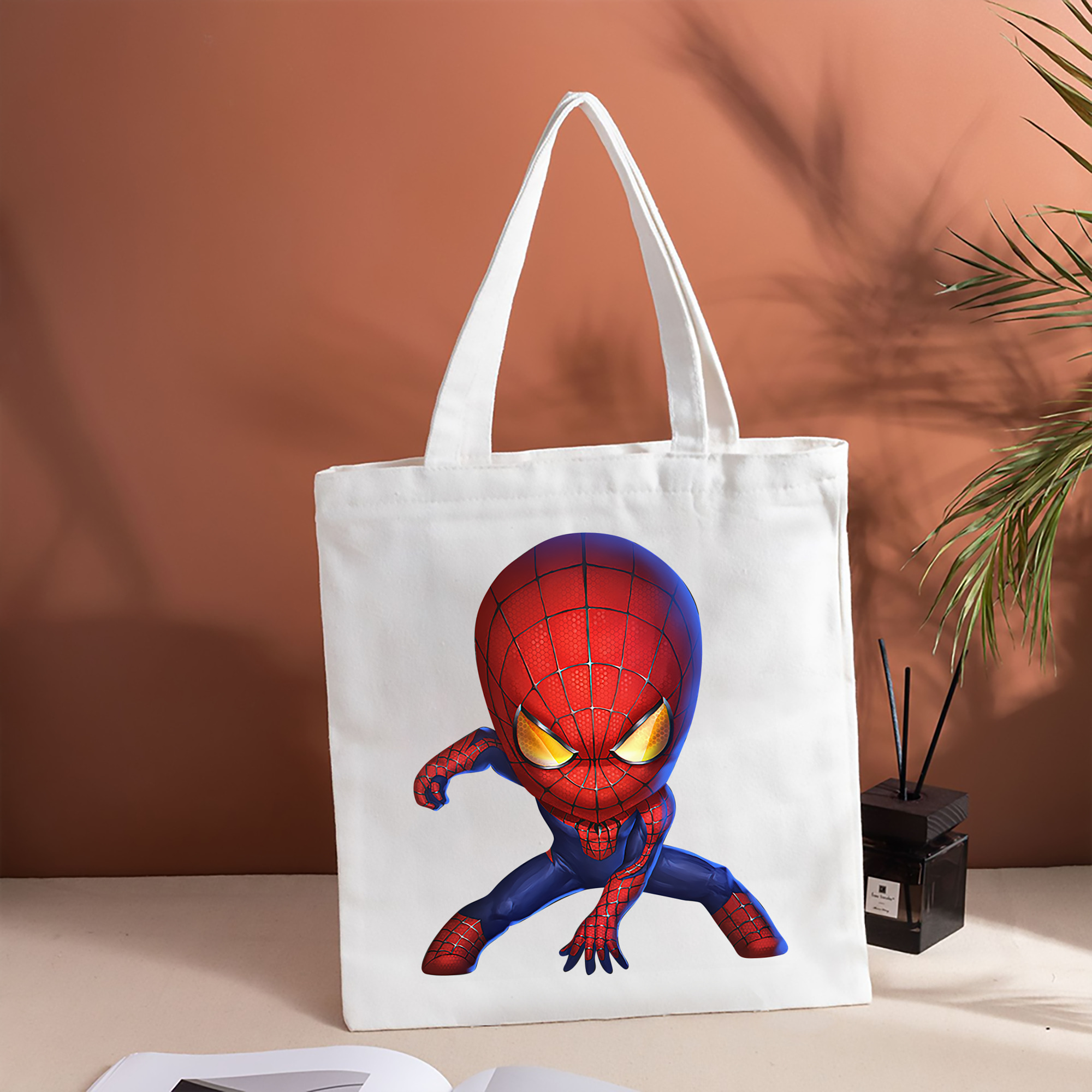 Spider Man スパイダーマン 縦型キャンバス生地手提げバッグ　トートバッグ