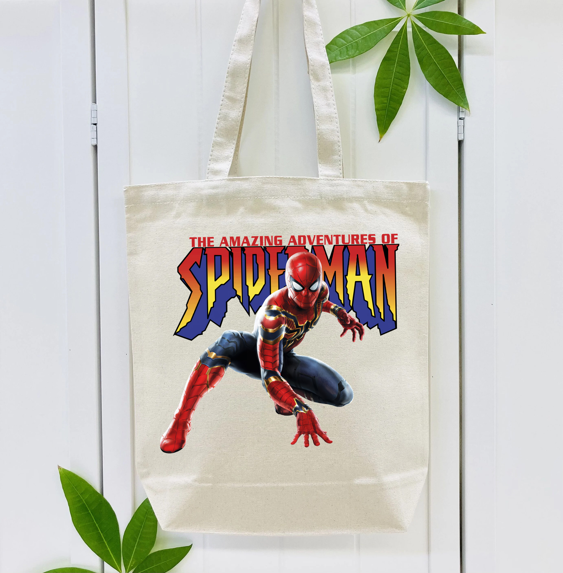 Spider Man スパイダーマン 縦型キャンバス生地手提げバッグ　トートバッグ