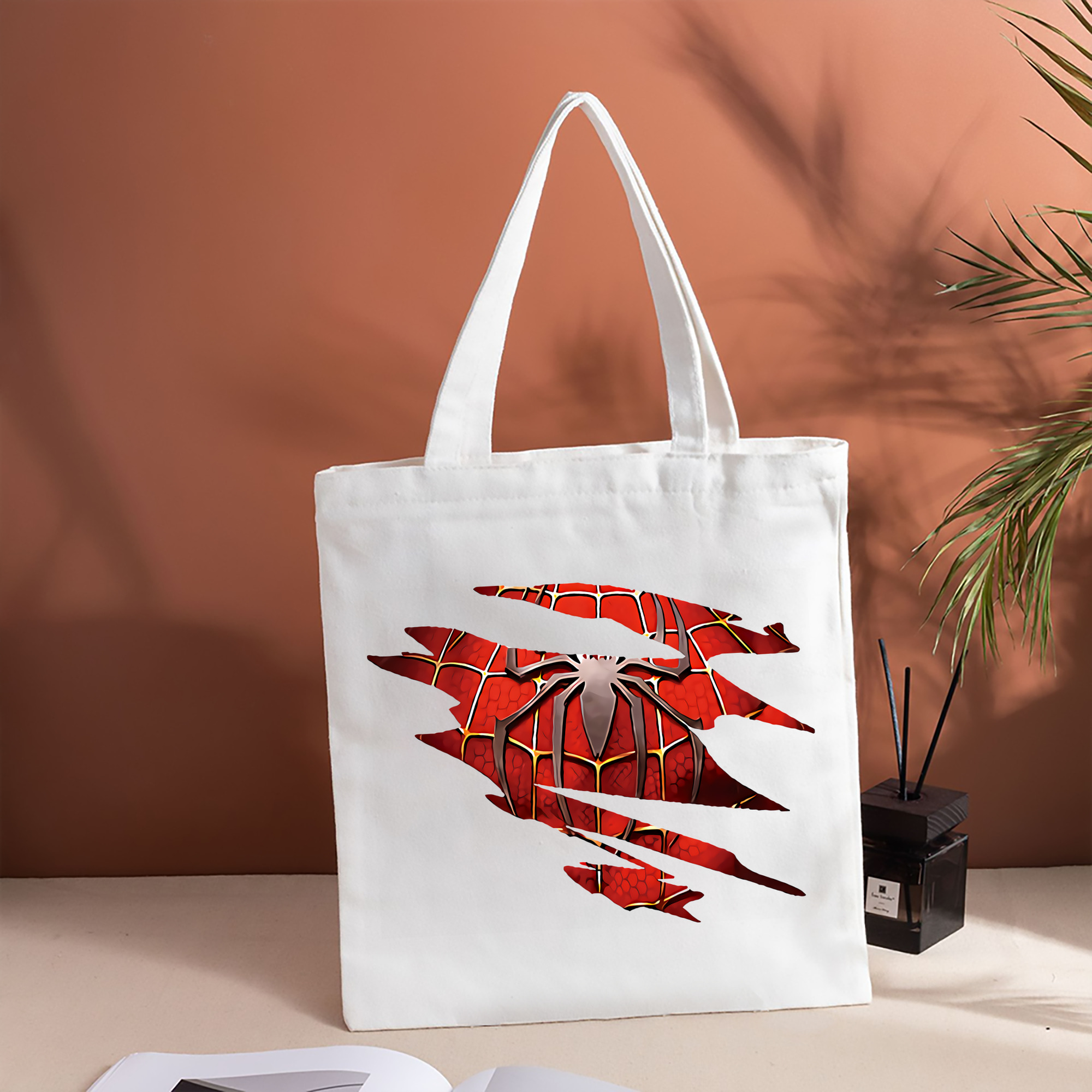 Spider Man スパイダーマン 縦型キャンバス生地手提げバッグ　トートバッグ