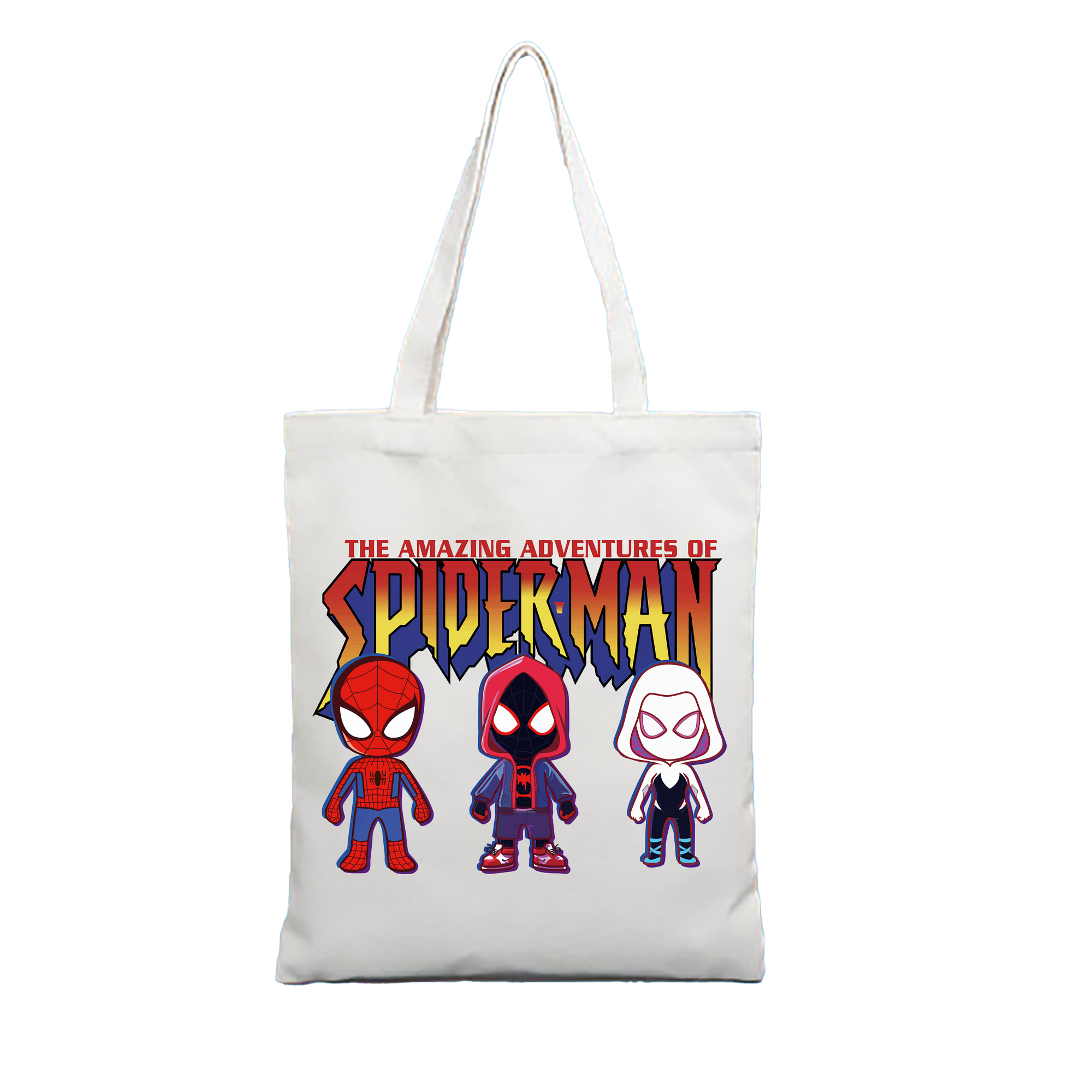 （画像用） Spider Man スパイダーマン 縦型キャンバス生地手提げバッグ　トートバッグ