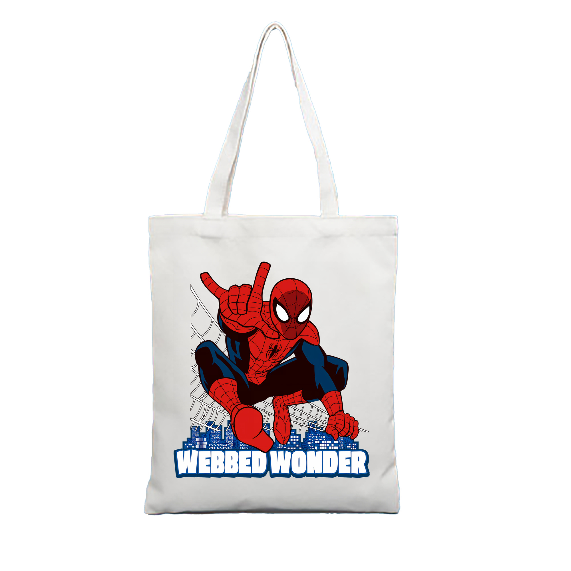 （画像用） Spider Man スパイダーマン 縦型キャンバス生地手提げバッグ　トートバッグ