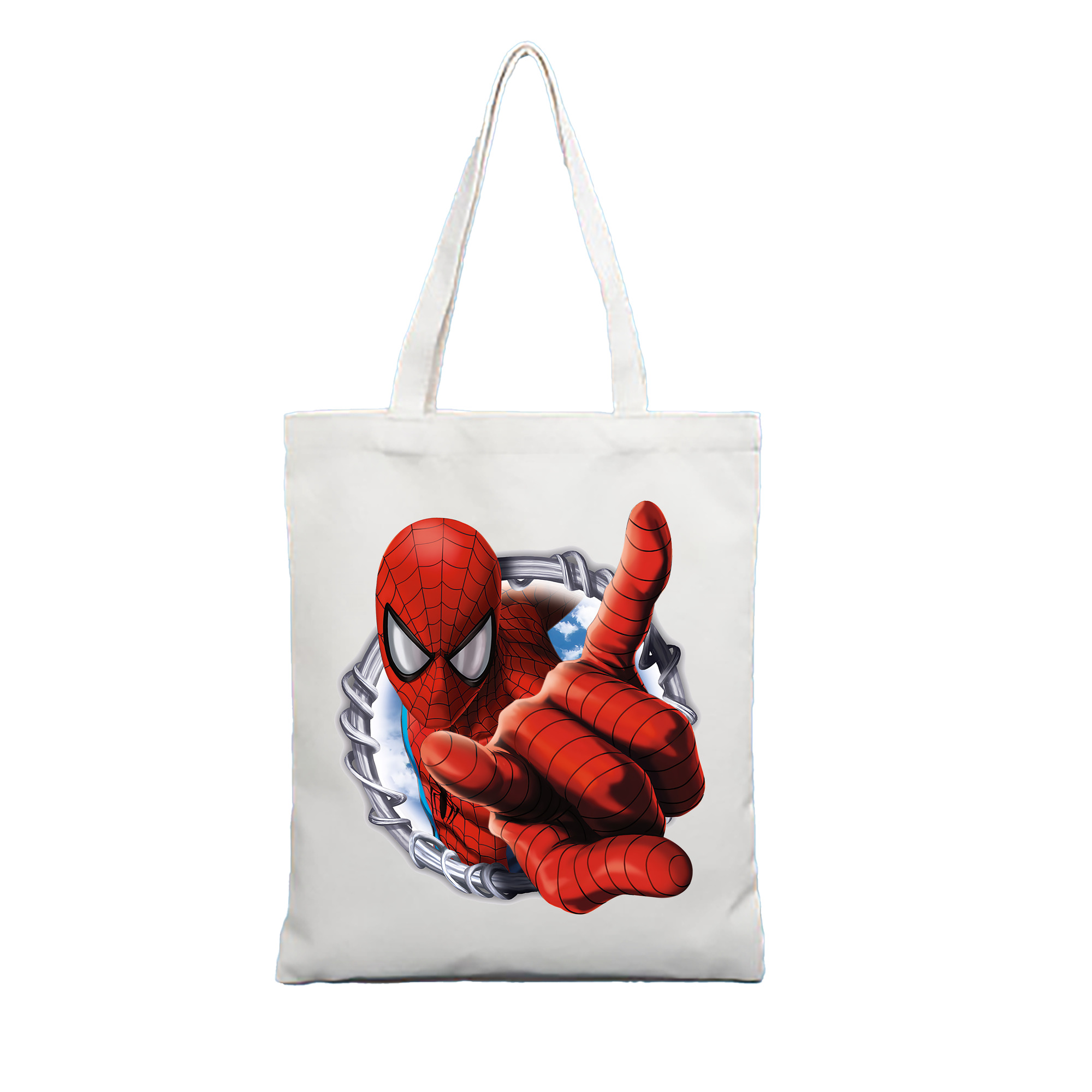 （画像用） Spider Man スパイダーマン 縦型キャンバス生地手提げバッグ　トートバッグ