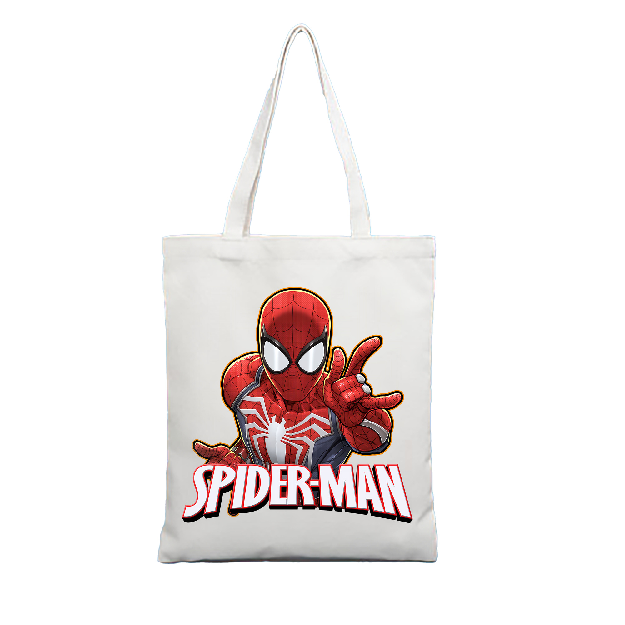 （画像用） Spider Man スパイダーマン 縦型キャンバス生地手提げバッグ　トートバッグ