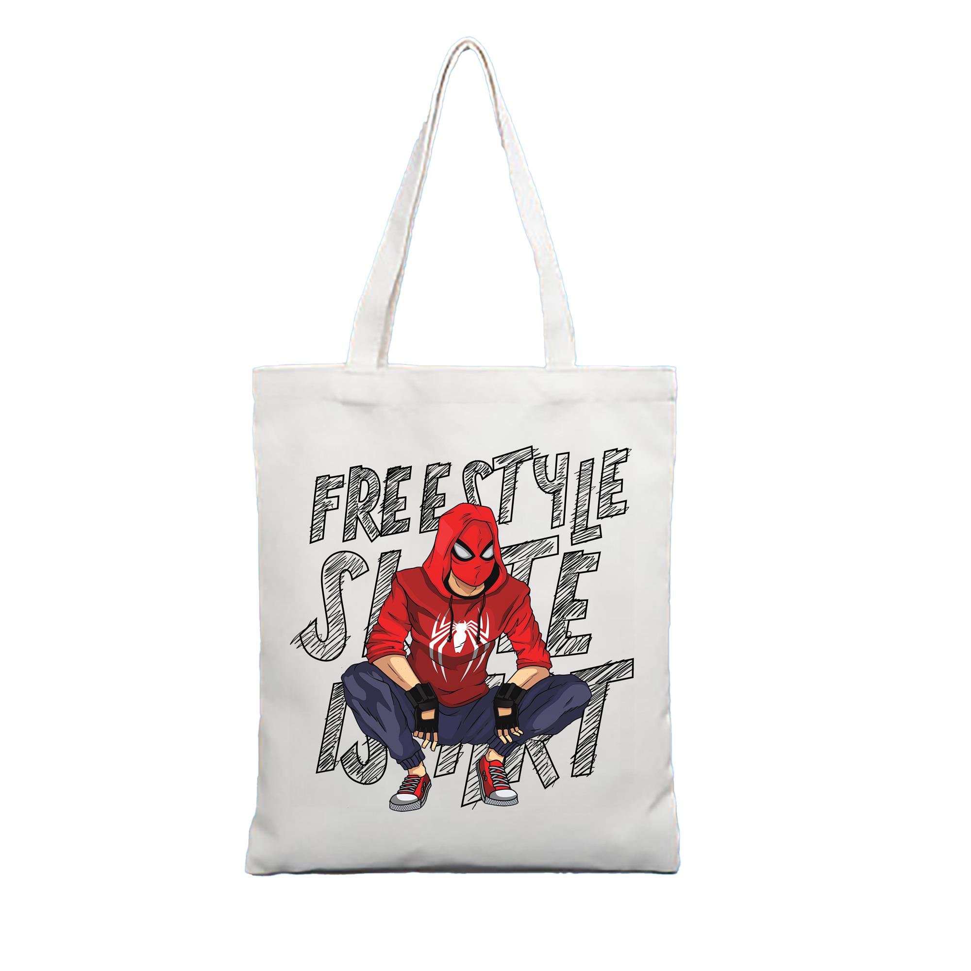 （画像用） Spider Man スパイダーマン 縦型キャンバス生地手提げバッグ　トートバッグ