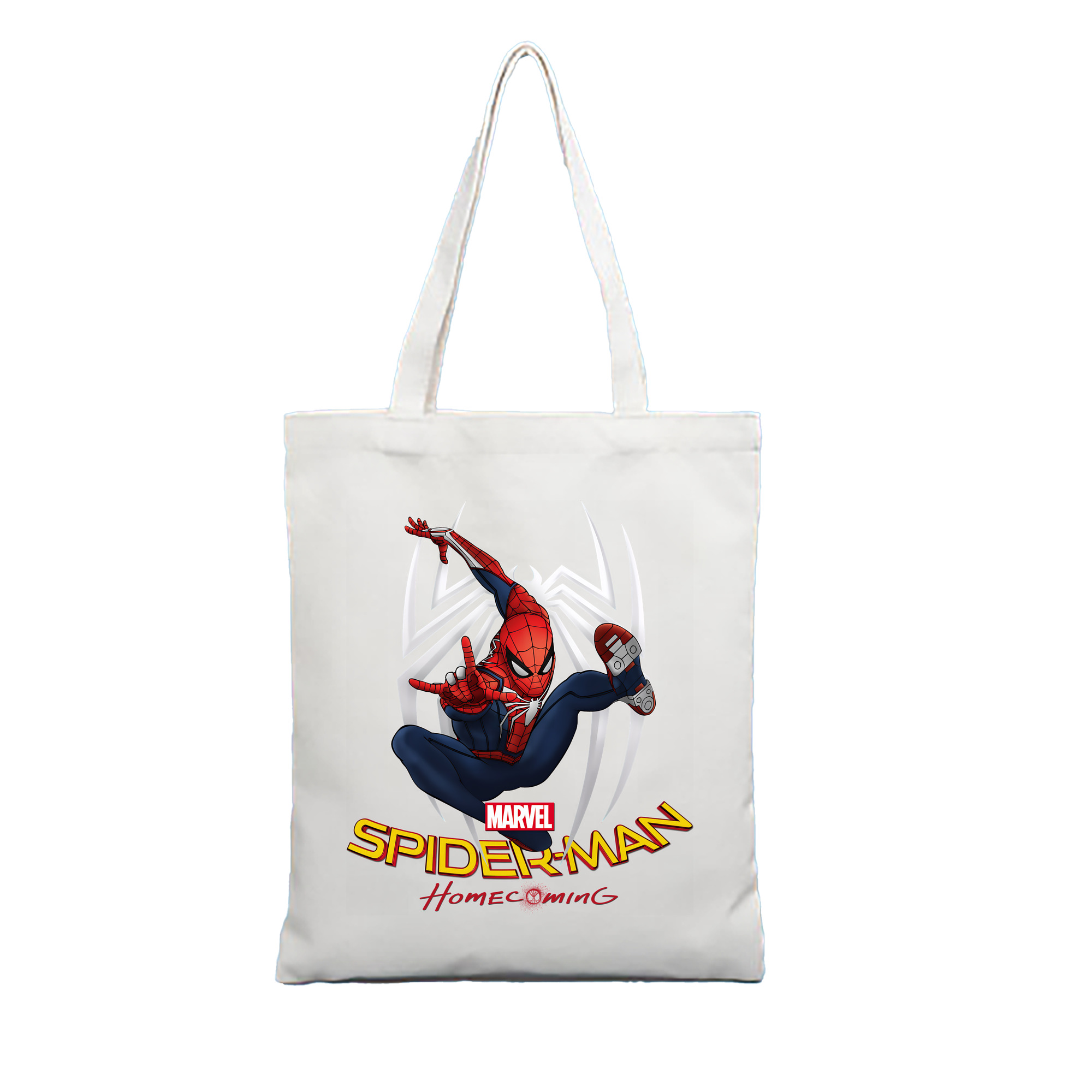 （画像用） Spider Man スパイダーマン 縦型キャンバス生地手提げバッグ　トートバッグ