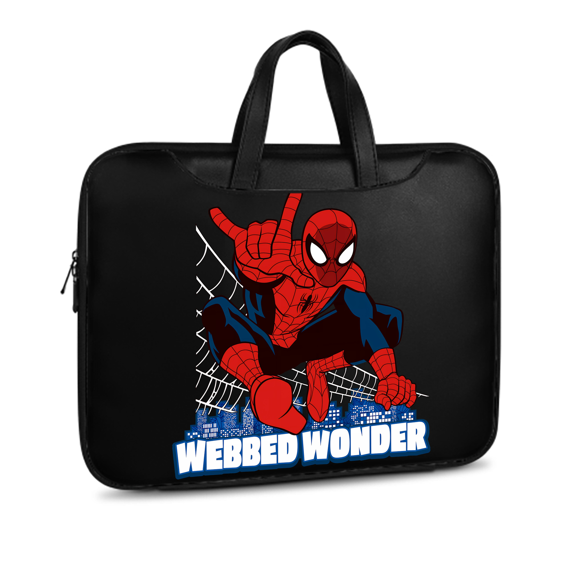 （画像用） Spider Man スパイダーマン レザーラップトップバッグ　ノートパソコンケース