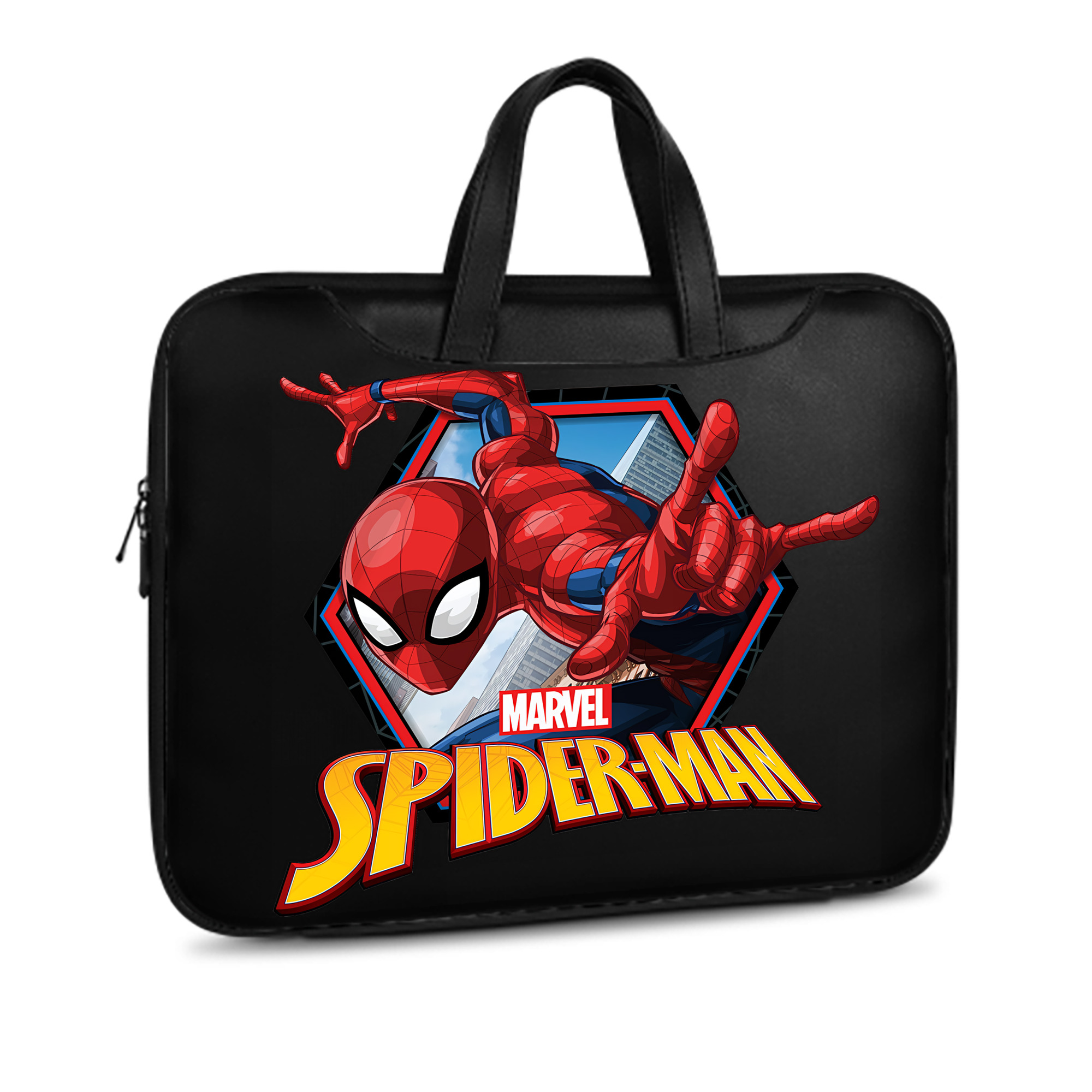 （画像用） Spider Man スパイダーマン レザーラップトップバッグ　ノートパソコンケース