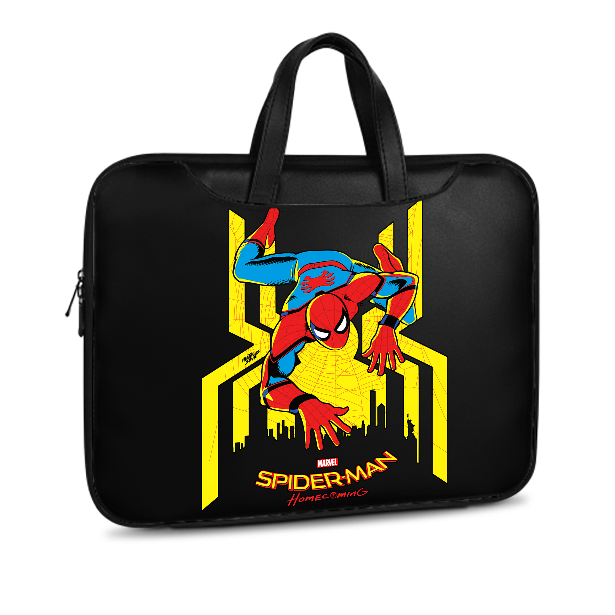 （画像用） Spider Man スパイダーマン レザーラップトップバッグ　ノートパソコンケース