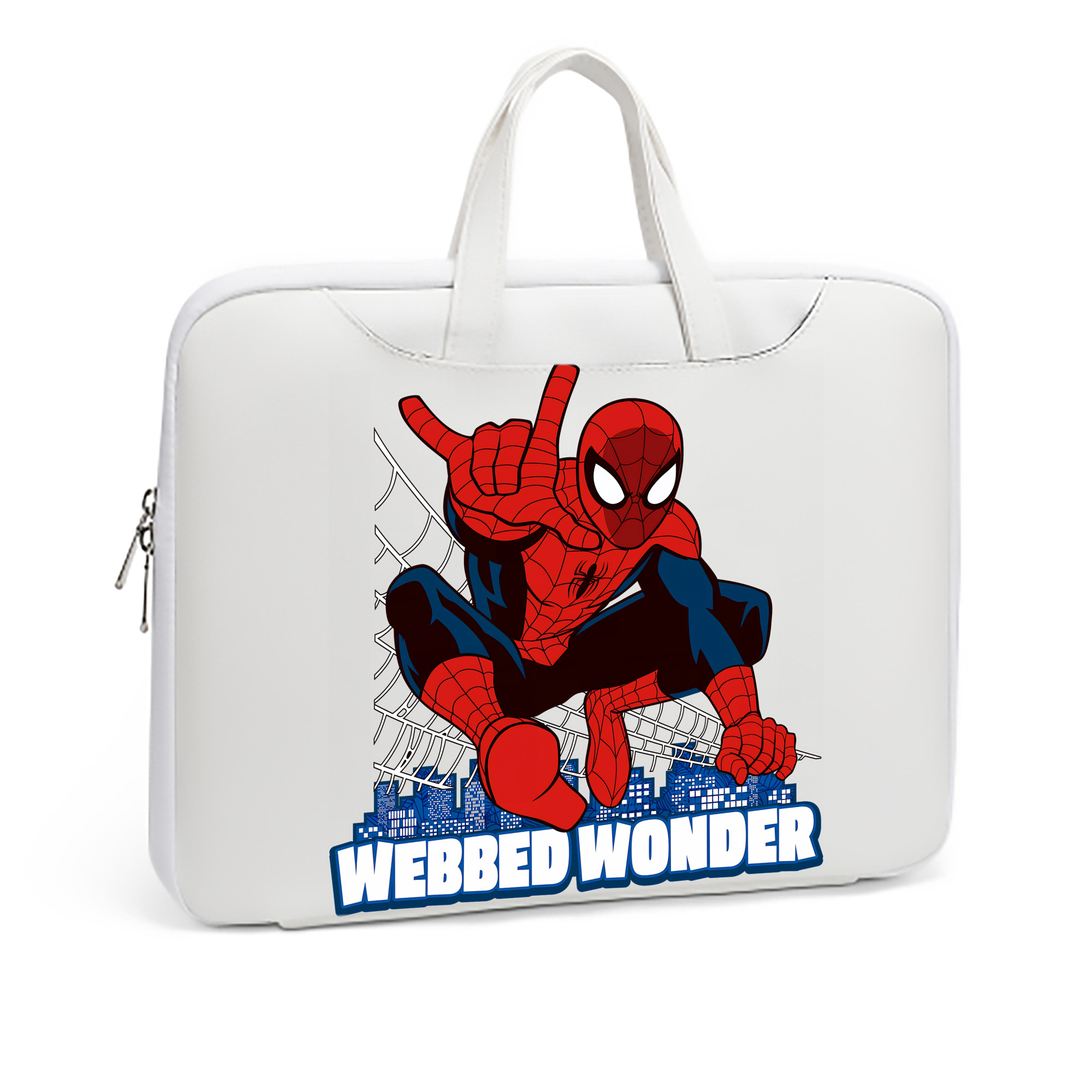 （画像用） Spider Man スパイダーマン レザーラップトップバッグ　ノートパソコンケース